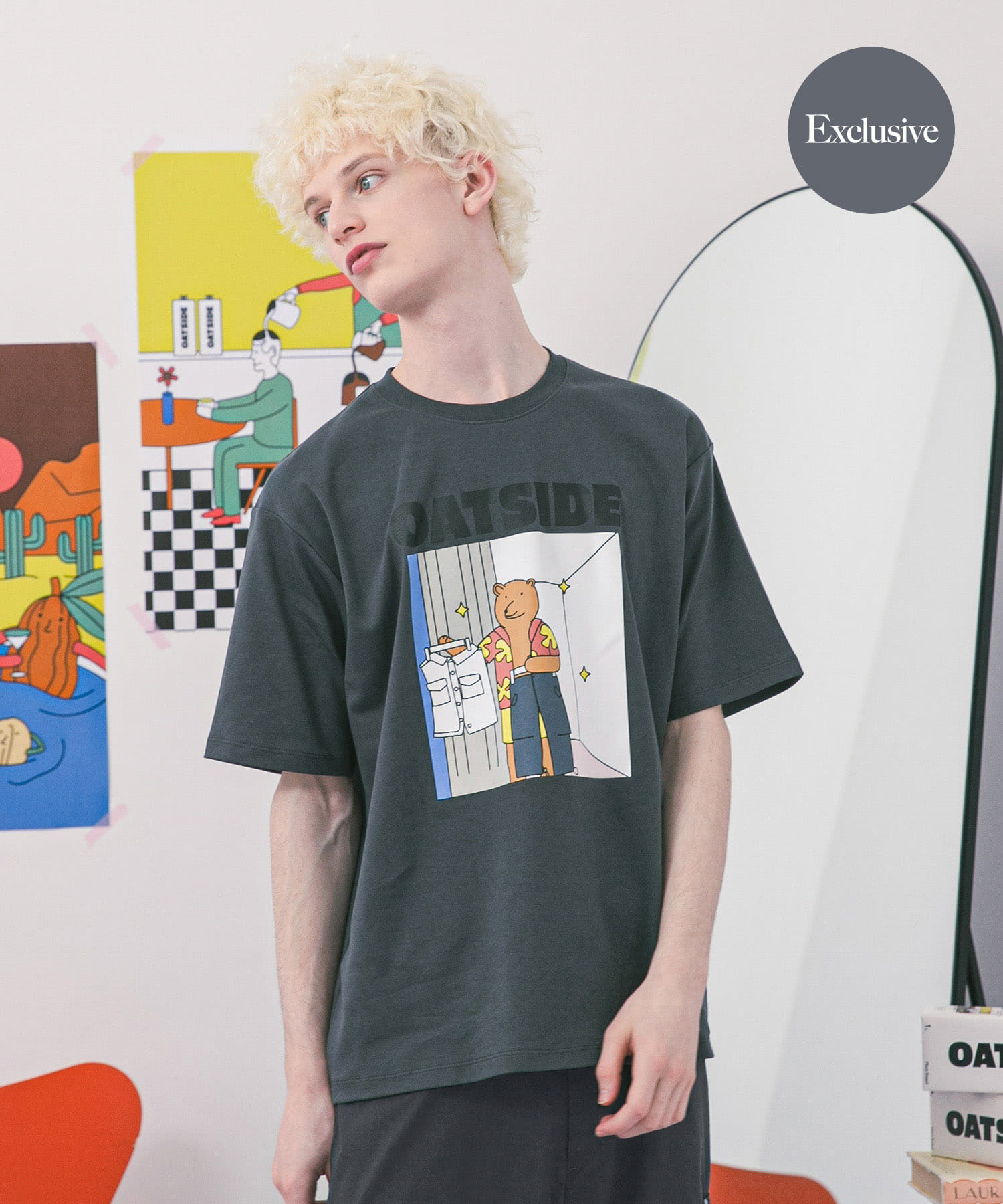 『別注』OATSIDE×SENSE OF PLACE　グラフィックショートスリーブ Tシャツ B