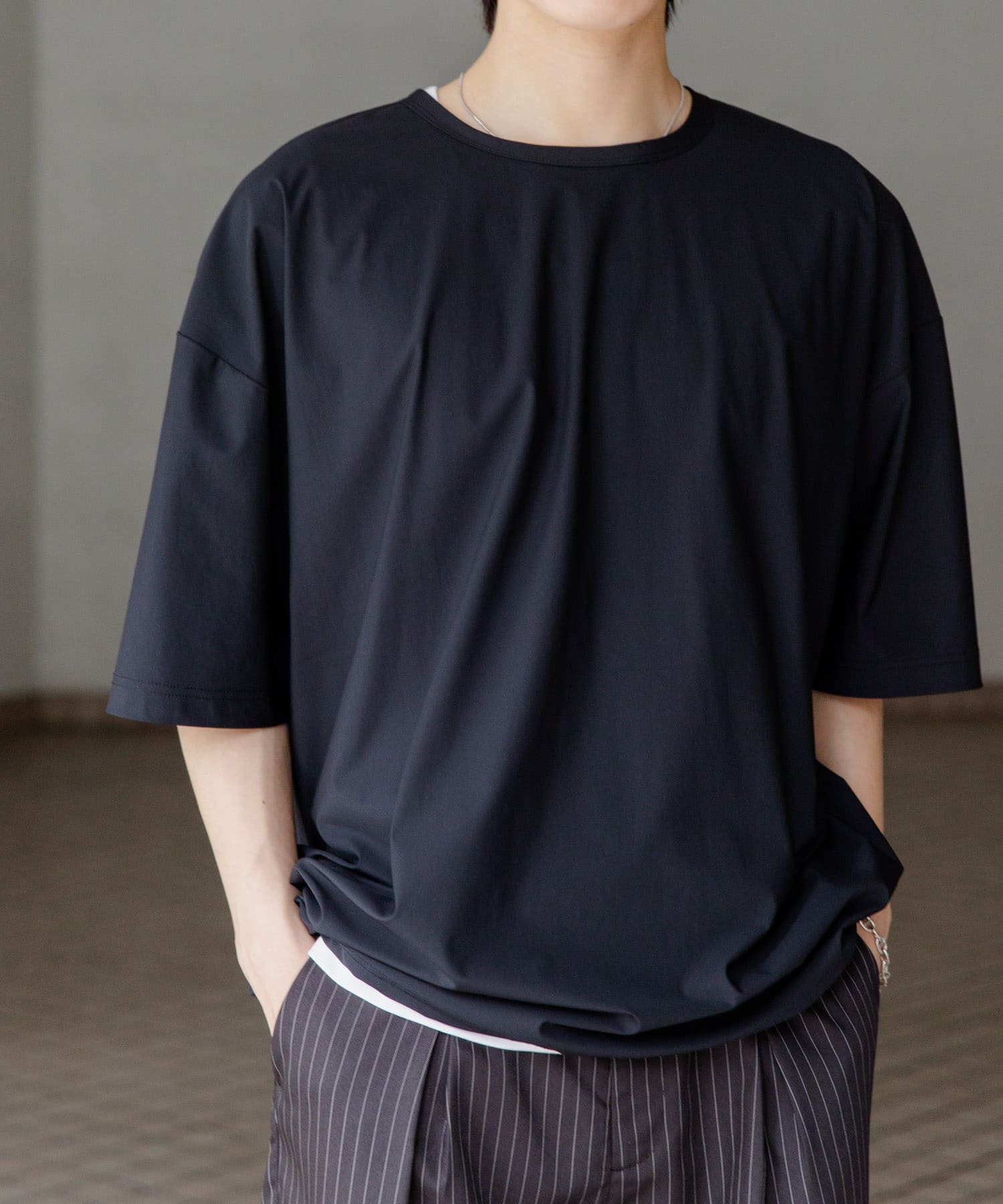 4WAYストレッチプルオーバーショートスリーブTシャツ