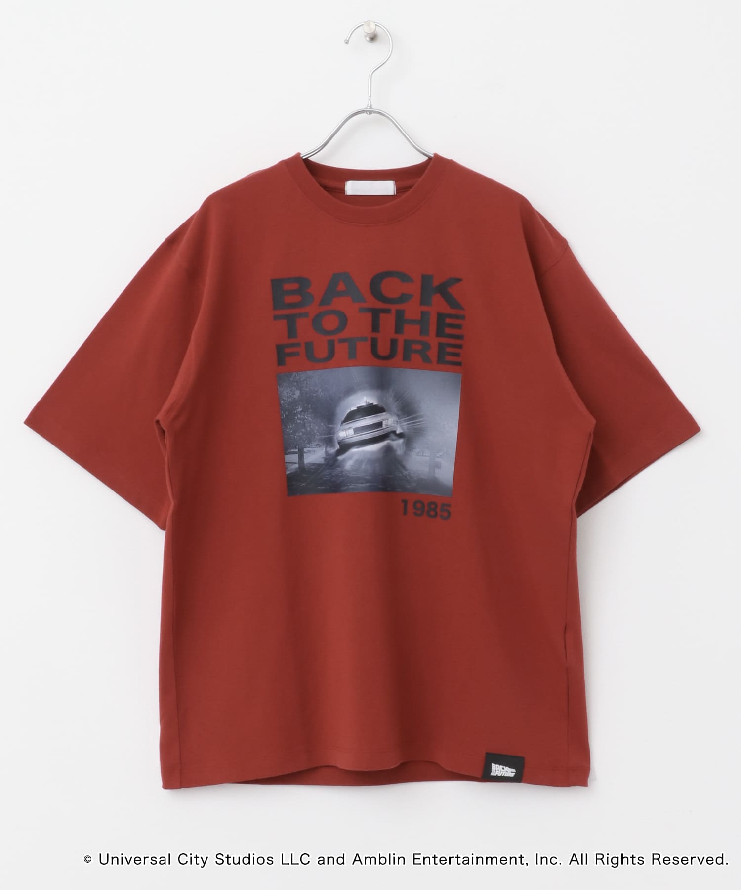 『別注』SENSE OF PLACE×BTTF　クルーネックプリントTシャツ A RED M