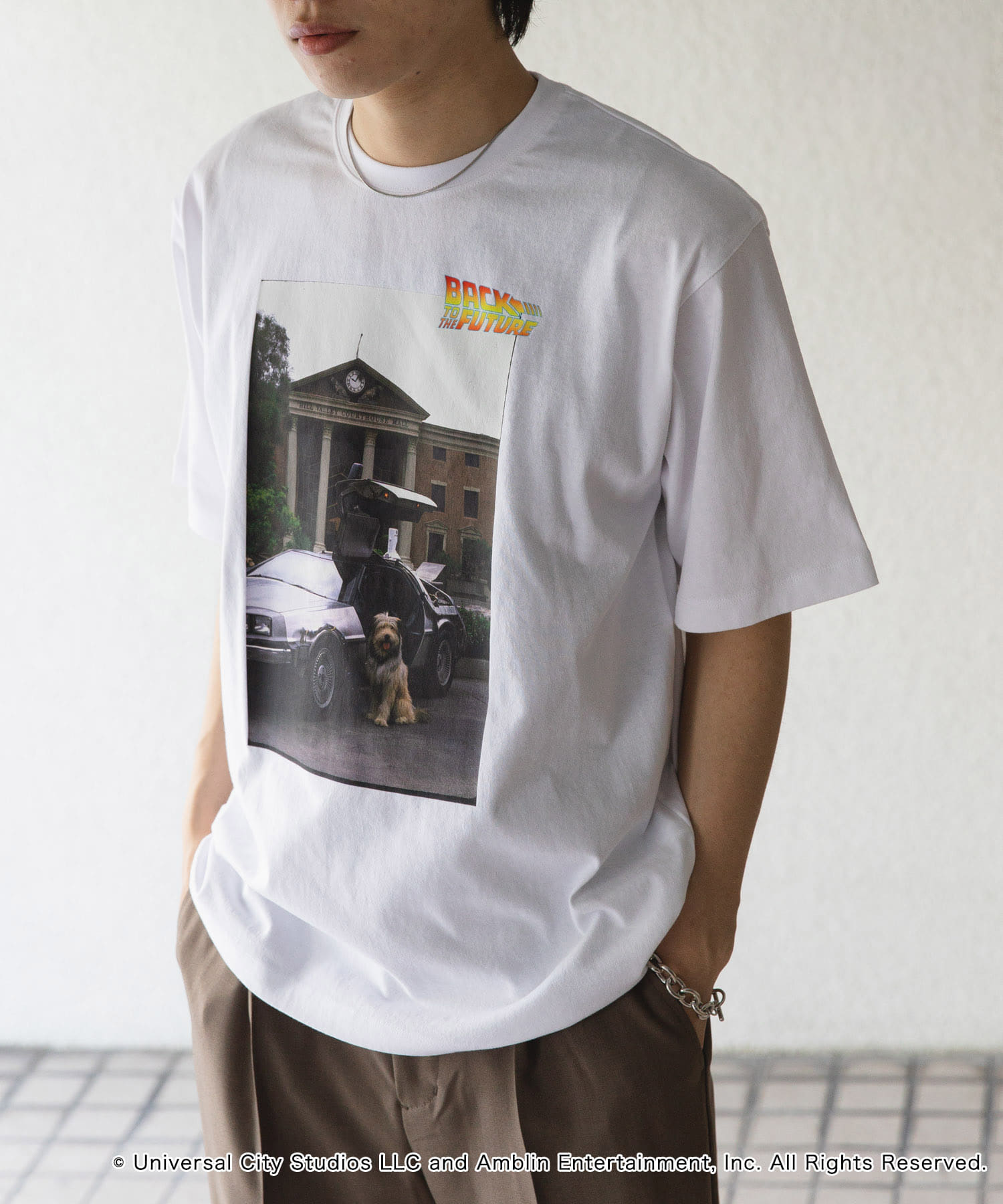『別注』SENSE OF PLACE×BTTF　クルーネックプリントTシャツ B