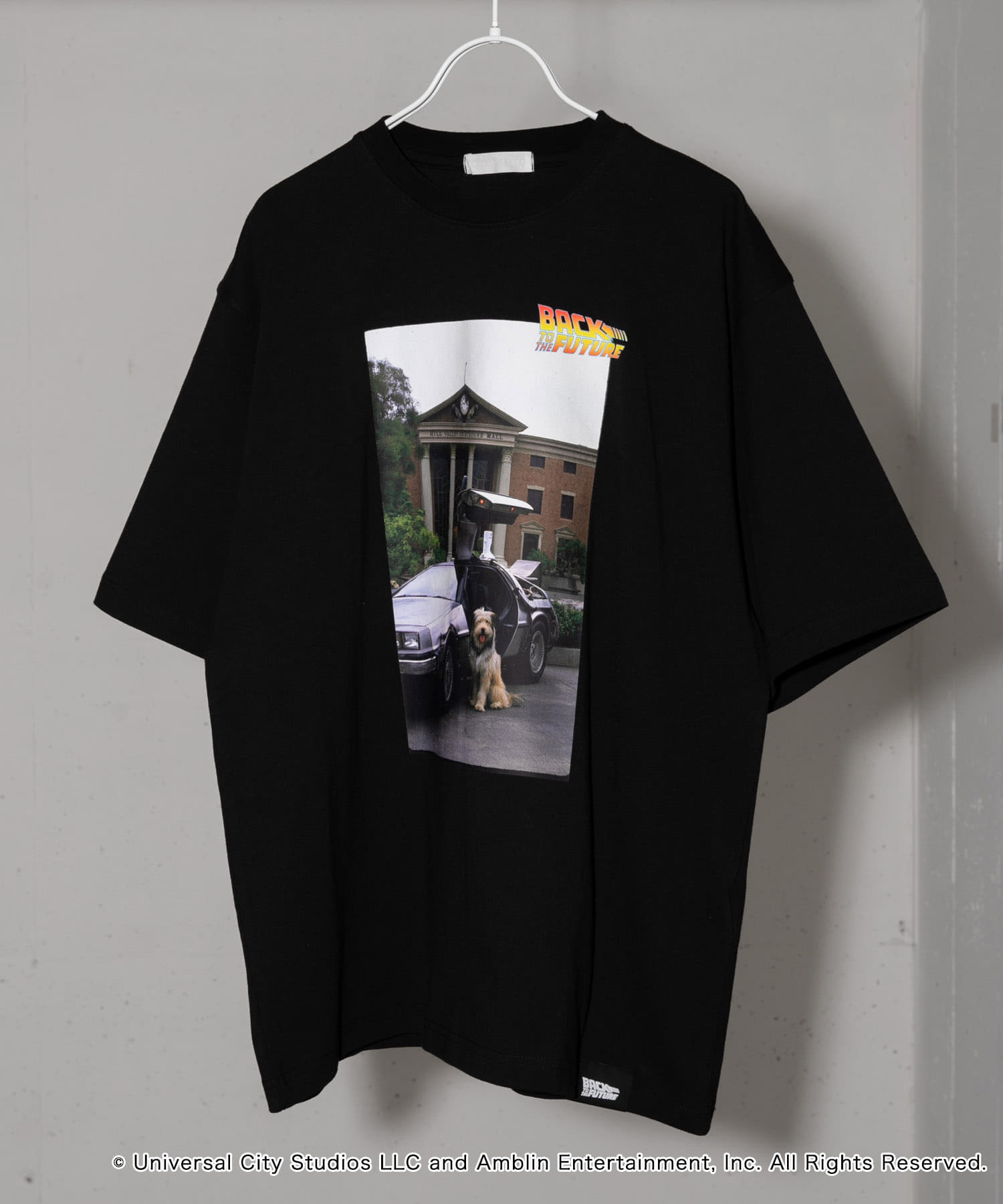 『別注』SENSE OF PLACE×BTTF　クルーネックプリントTシャツ B BLACK M