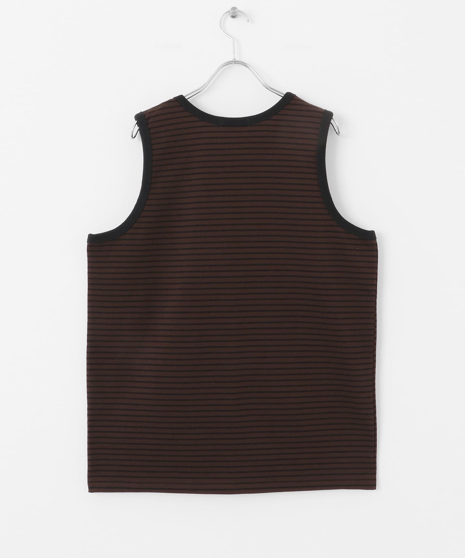 ボーダータンクトップ BROWN M