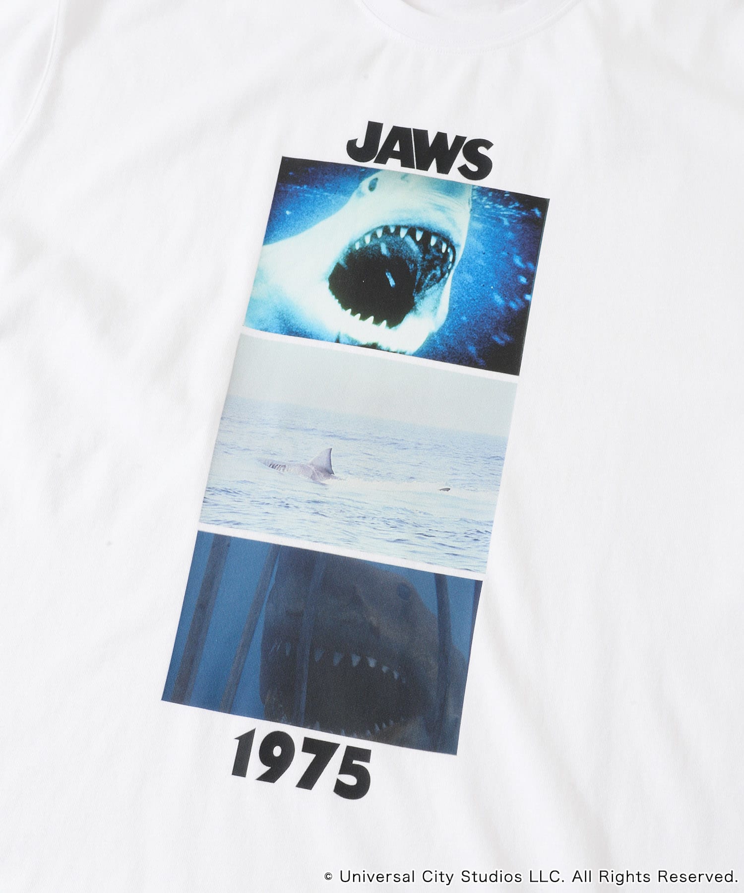 『別注』SENSE OF PLACE×JAWS　プリントT-SHIRTS/A WHITE M