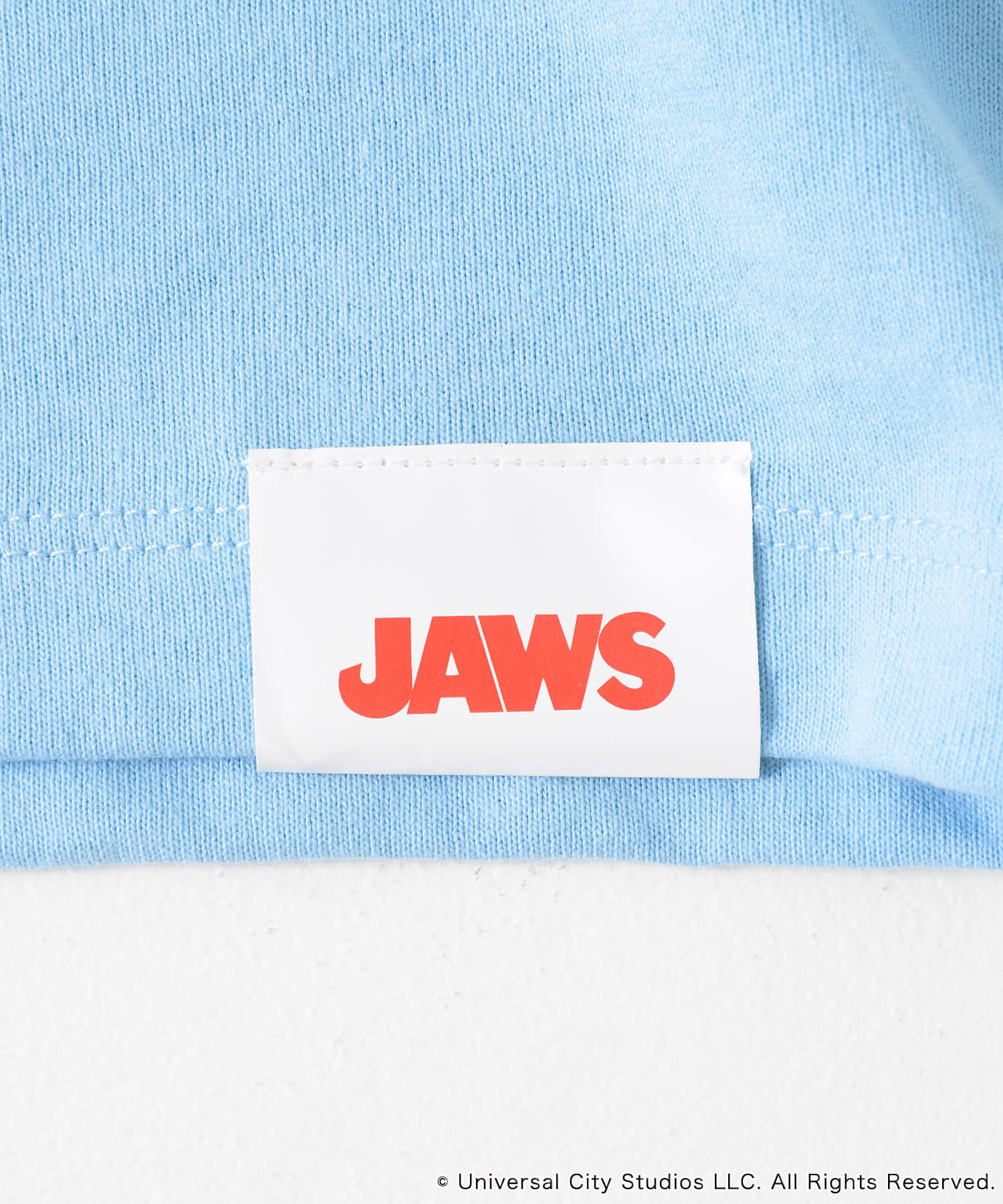 『別注』SENSE OF PLACE×JAWS　プリントT-SHIRTS/A L.BLUE M
