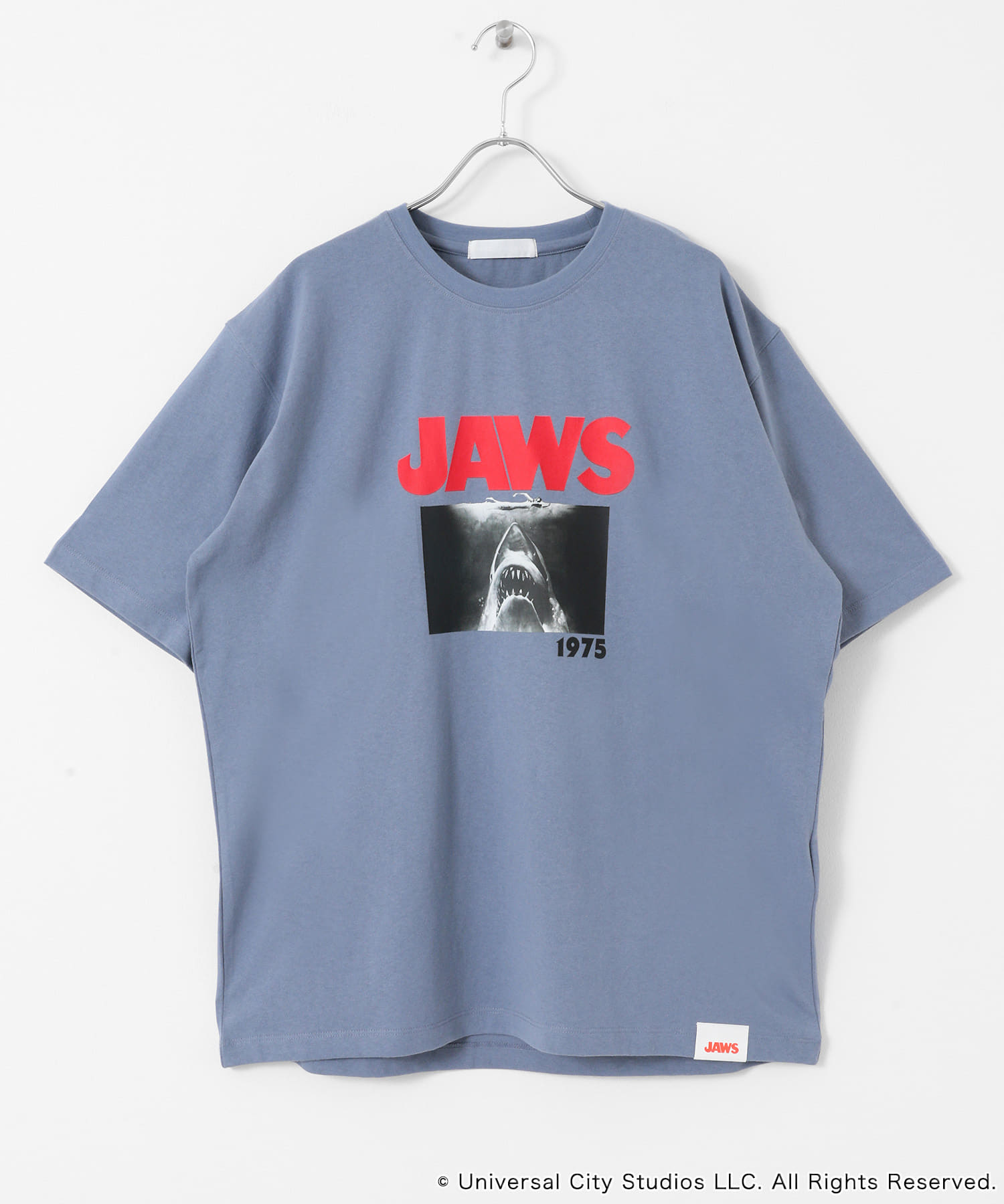 『別注』SENSE OF PLACE×JAWS　プリントT-SHIRTS/B BLUE M