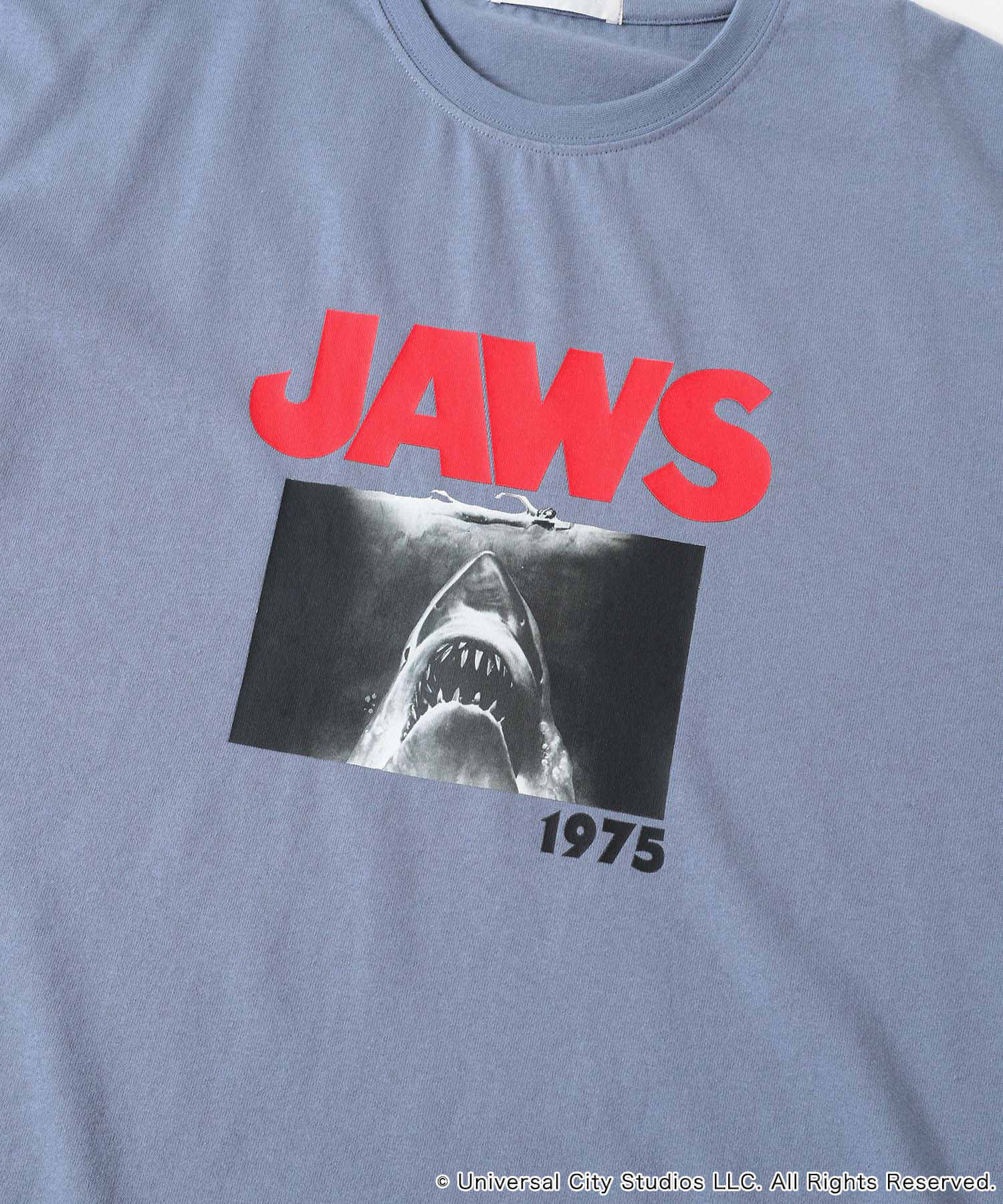 『別注』SENSE OF PLACE×JAWS　プリントT-SHIRTS/B BLUE M