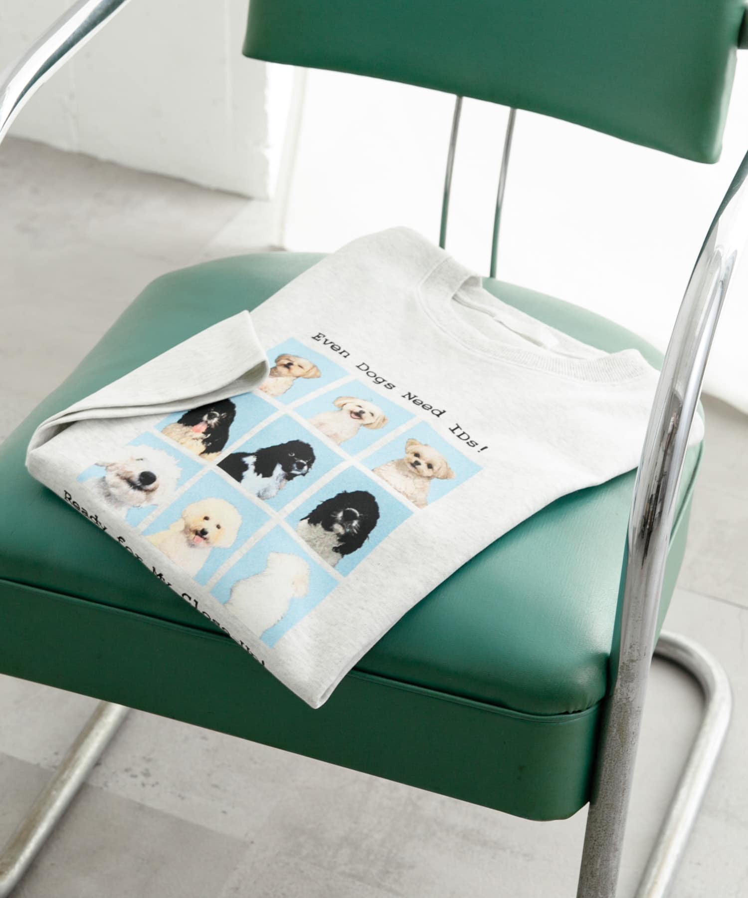 『ユニセックス』Dog graphic Short-Sleeve T-shirts GRAY L