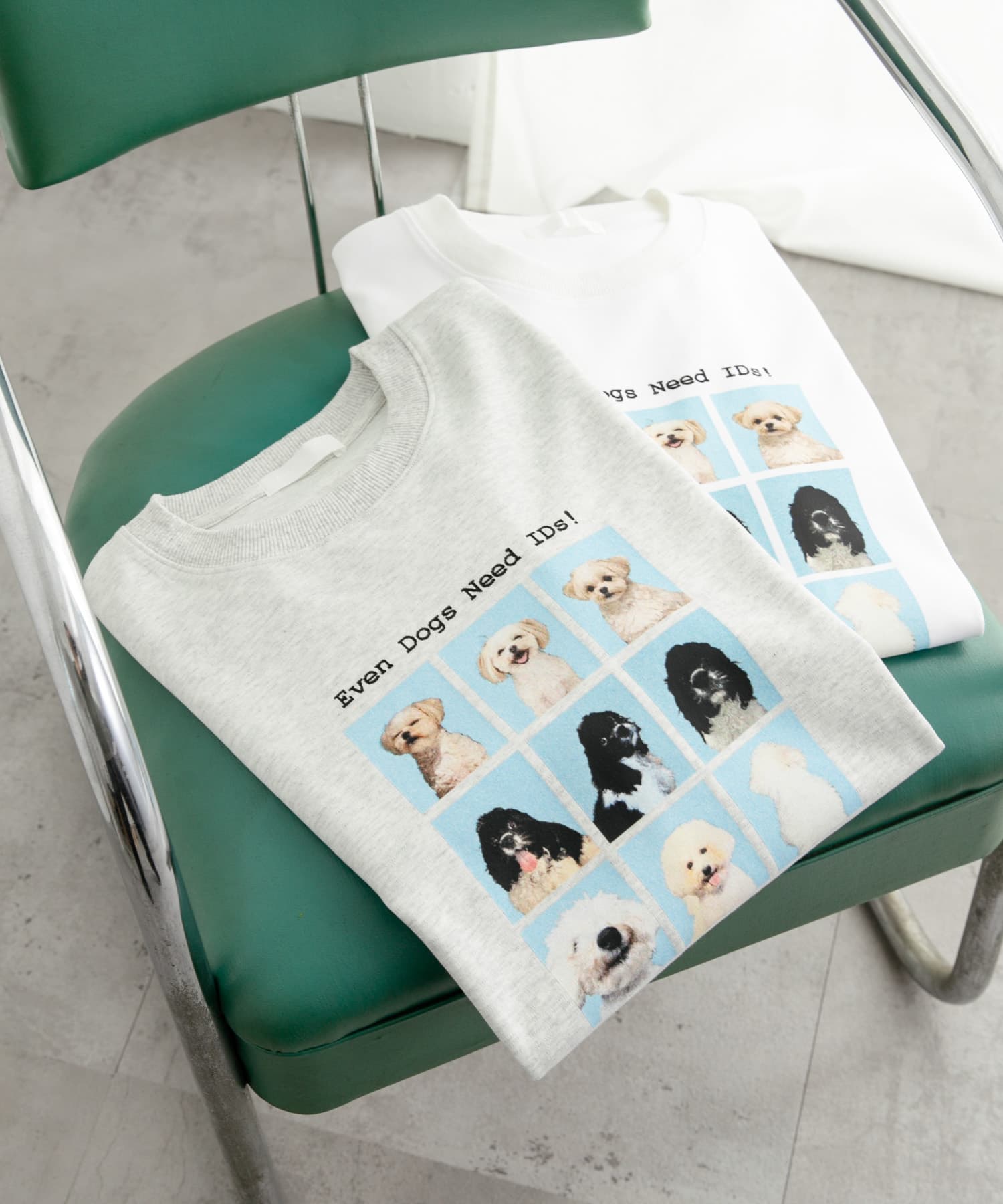 『ユニセックス』Dog graphic Short-Sleeve T-shirts GRAY L