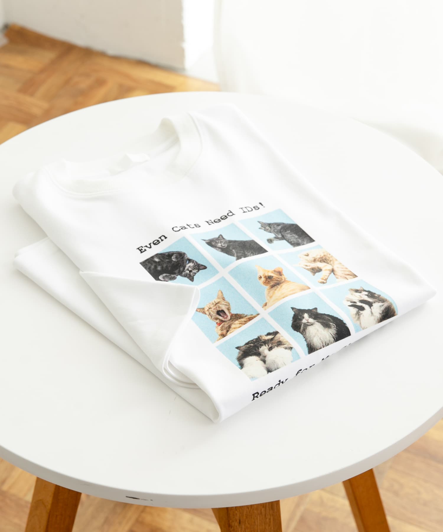 『ユニセックス』Cat graphic Short-Sleeve T-shirts WHITE M