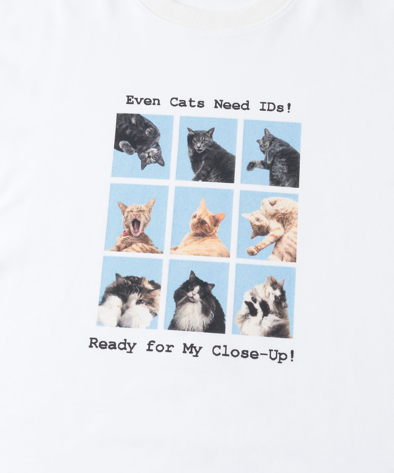 『ユニセックス』Cat graphic Short-Sleeve T-shirts WHITE M
