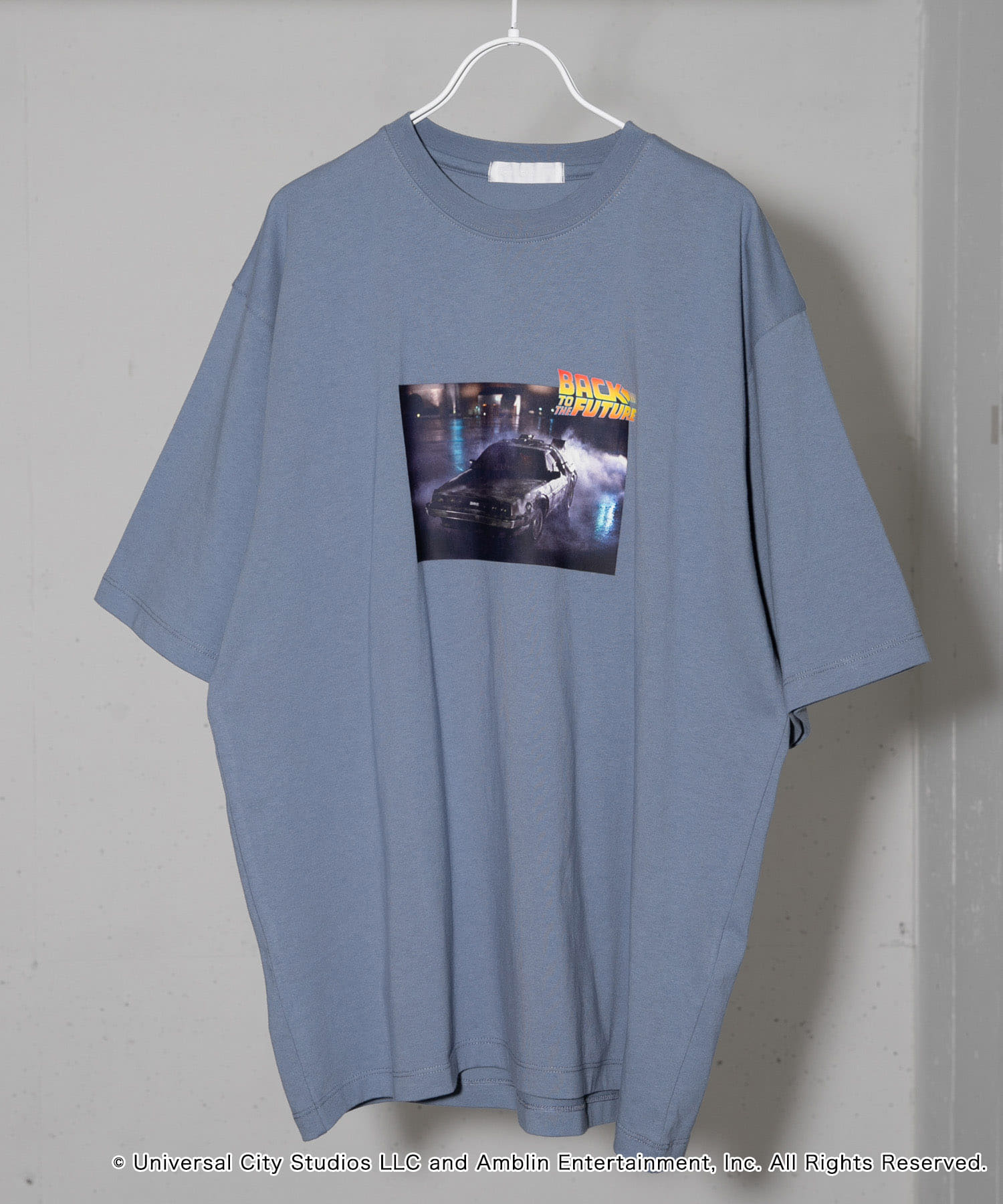 『別注』SENSE OF PLACE×BTTF クルーネックプリントTシャツ C BLUE L
