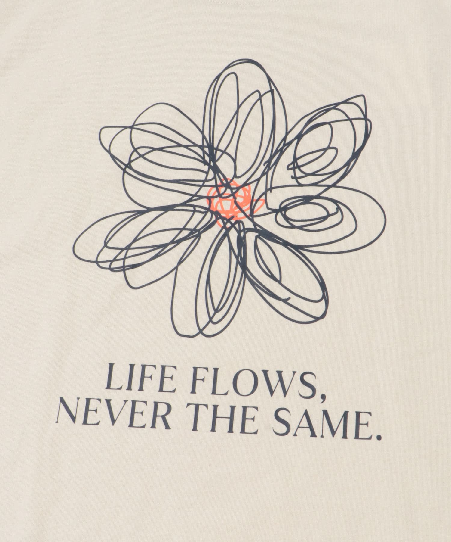 フラワーアートグラフィックショートスリーブTシャツ GREIGE M