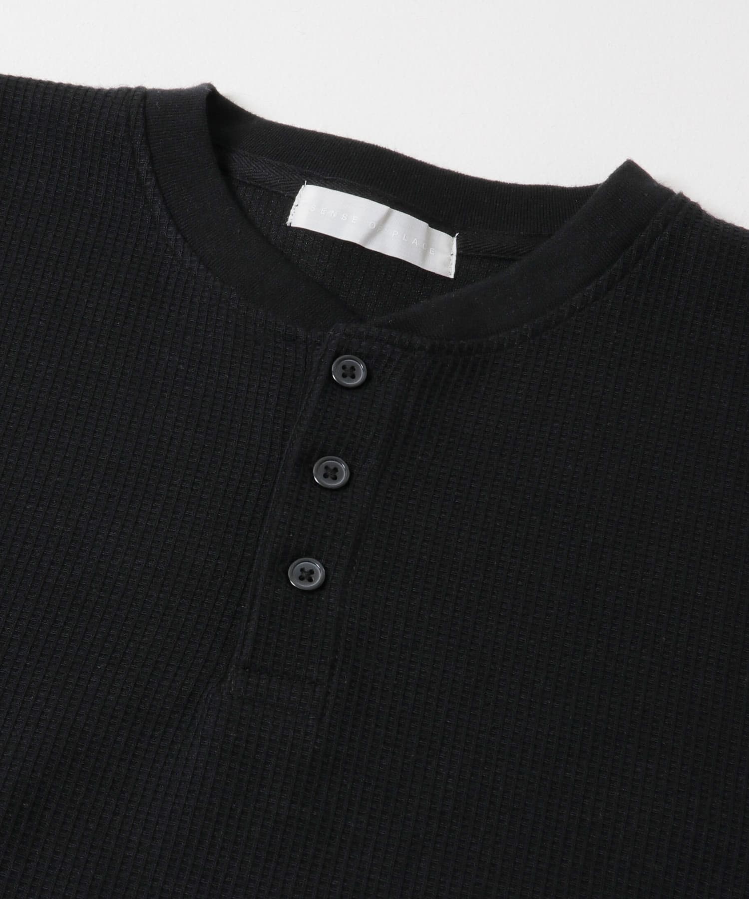 ヘンリーネックカノコプルオーバー BLACK M