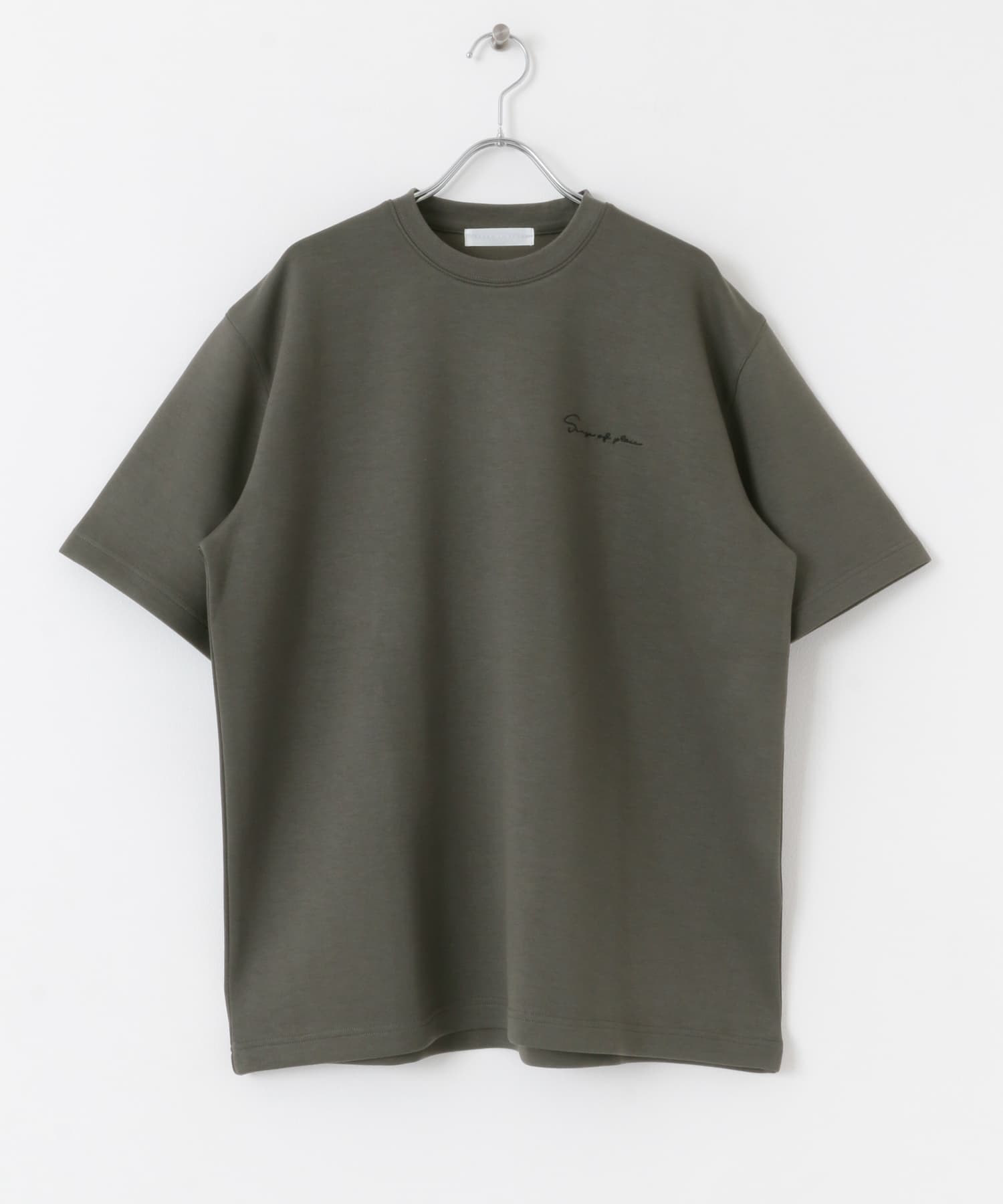 『一部WEB限定カラー』『ユニセックス』シシュウダンボールポンチショートスリーブTシャツ CHA×BLK M