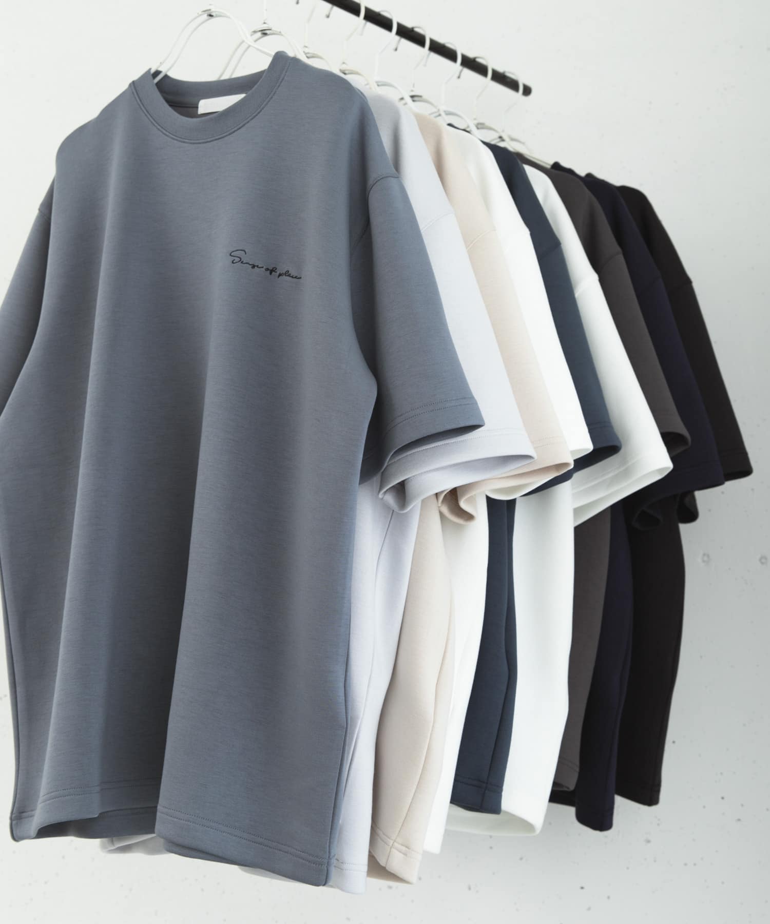 『一部WEB限定カラー』『ユニセックス』シシュウダンボールポンチショートスリーブTシャツ BLU×BLK M