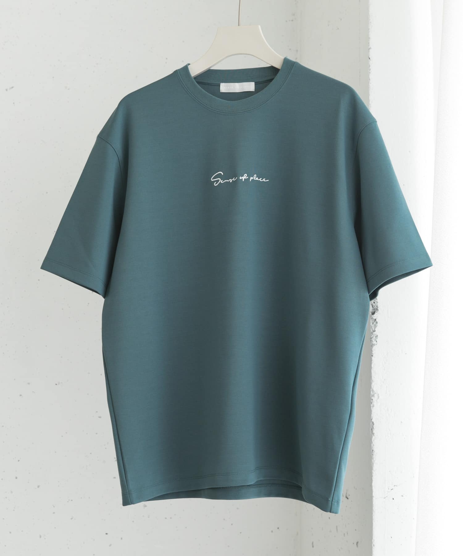『ユニセックス』シシュウポンチショートスリーブTシャツ GRN×WHT M