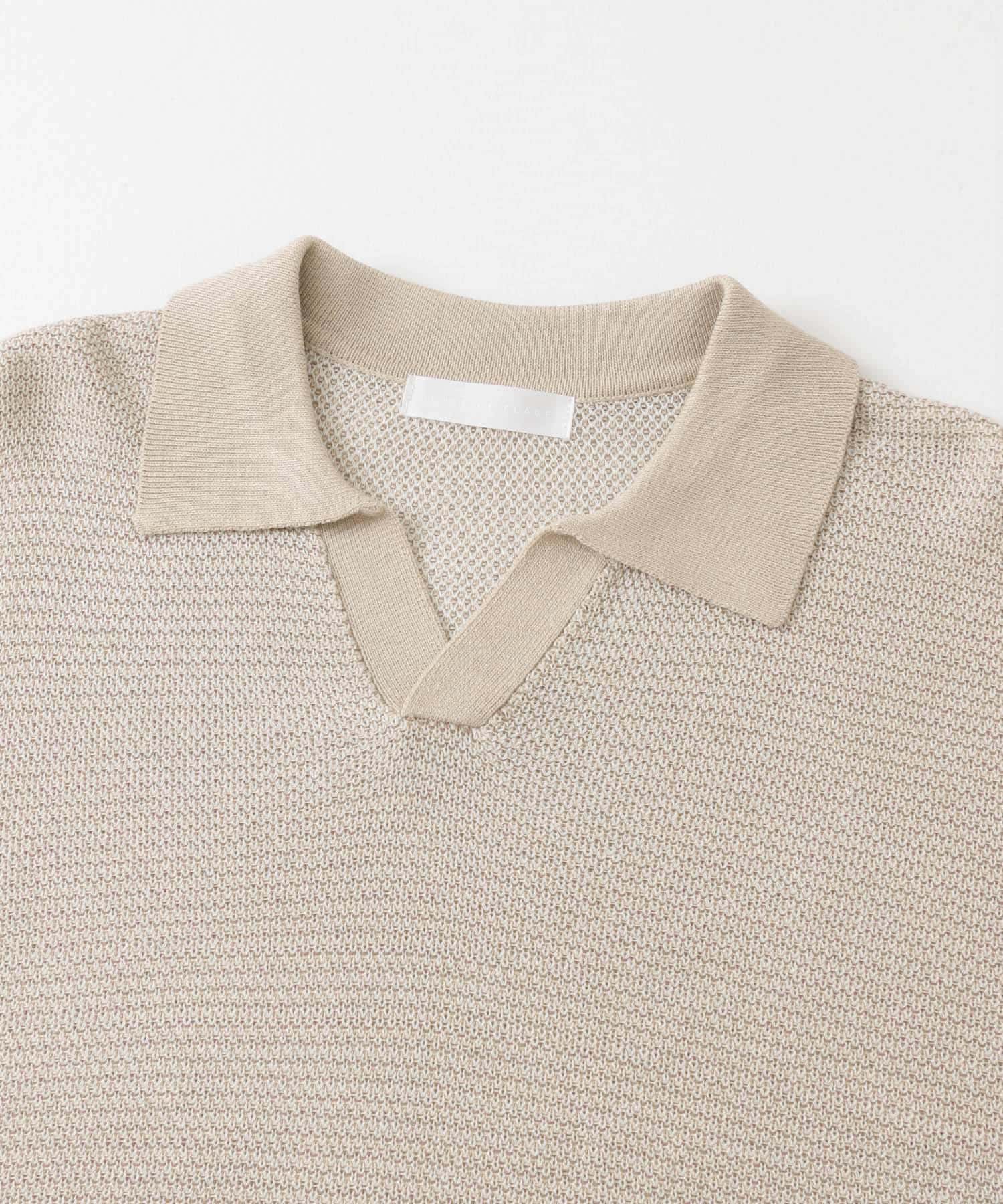 『ユニセックス』『洗濯可』ミックススキッパーニット L.BEIGE M