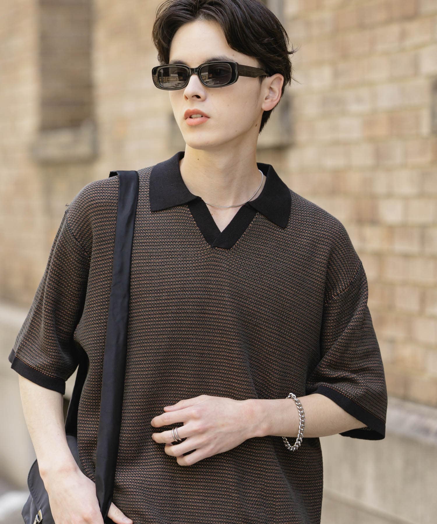 『ユニセックス』『洗濯可』ミックススキッパーニット