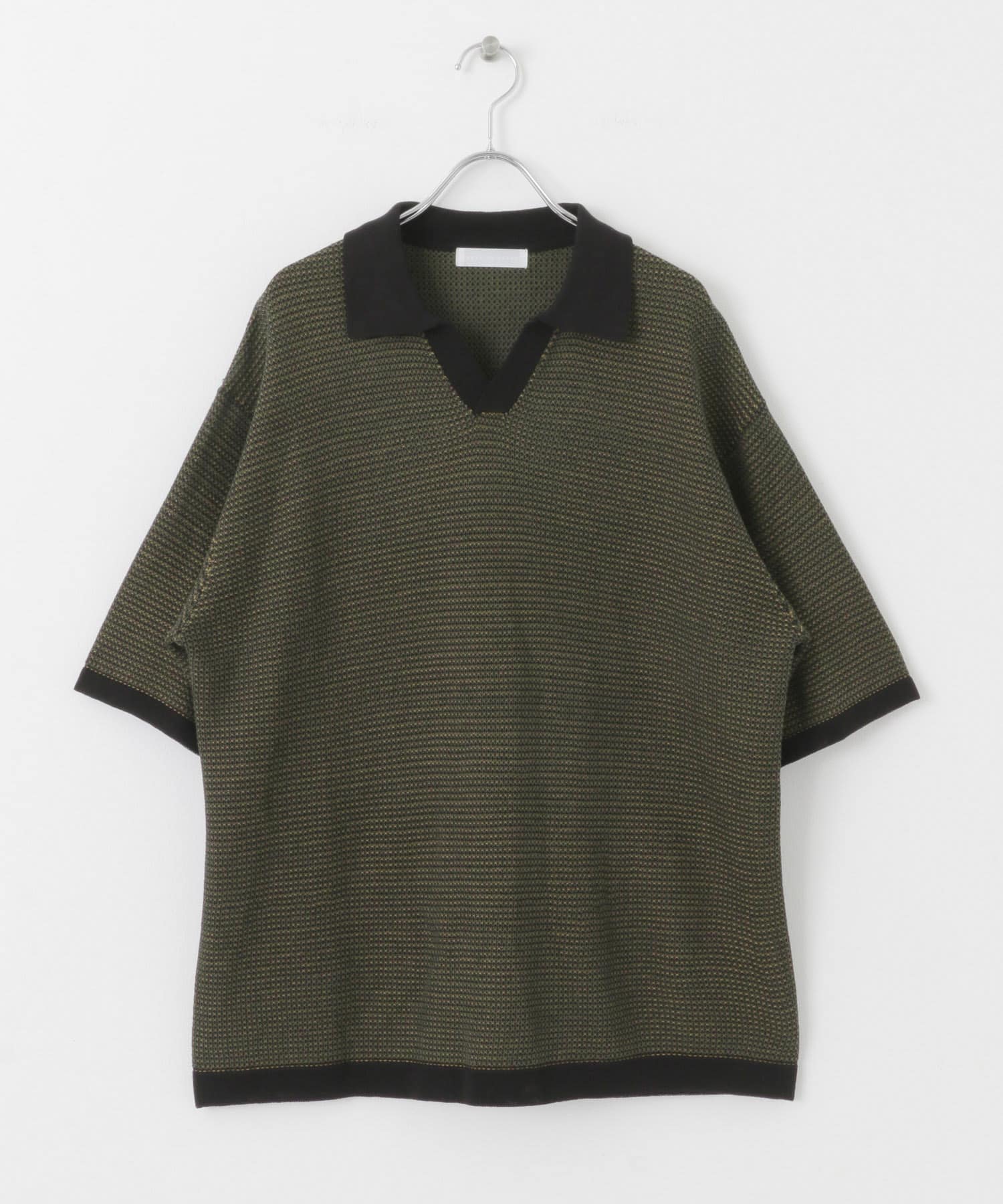 『ユニセックス』『洗濯可』ミックススキッパーニット OLIVE M