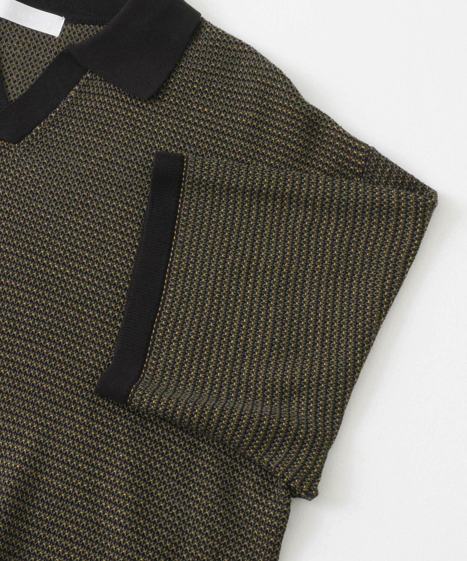 『ユニセックス』『洗濯可』ミックススキッパーニット OLIVE M