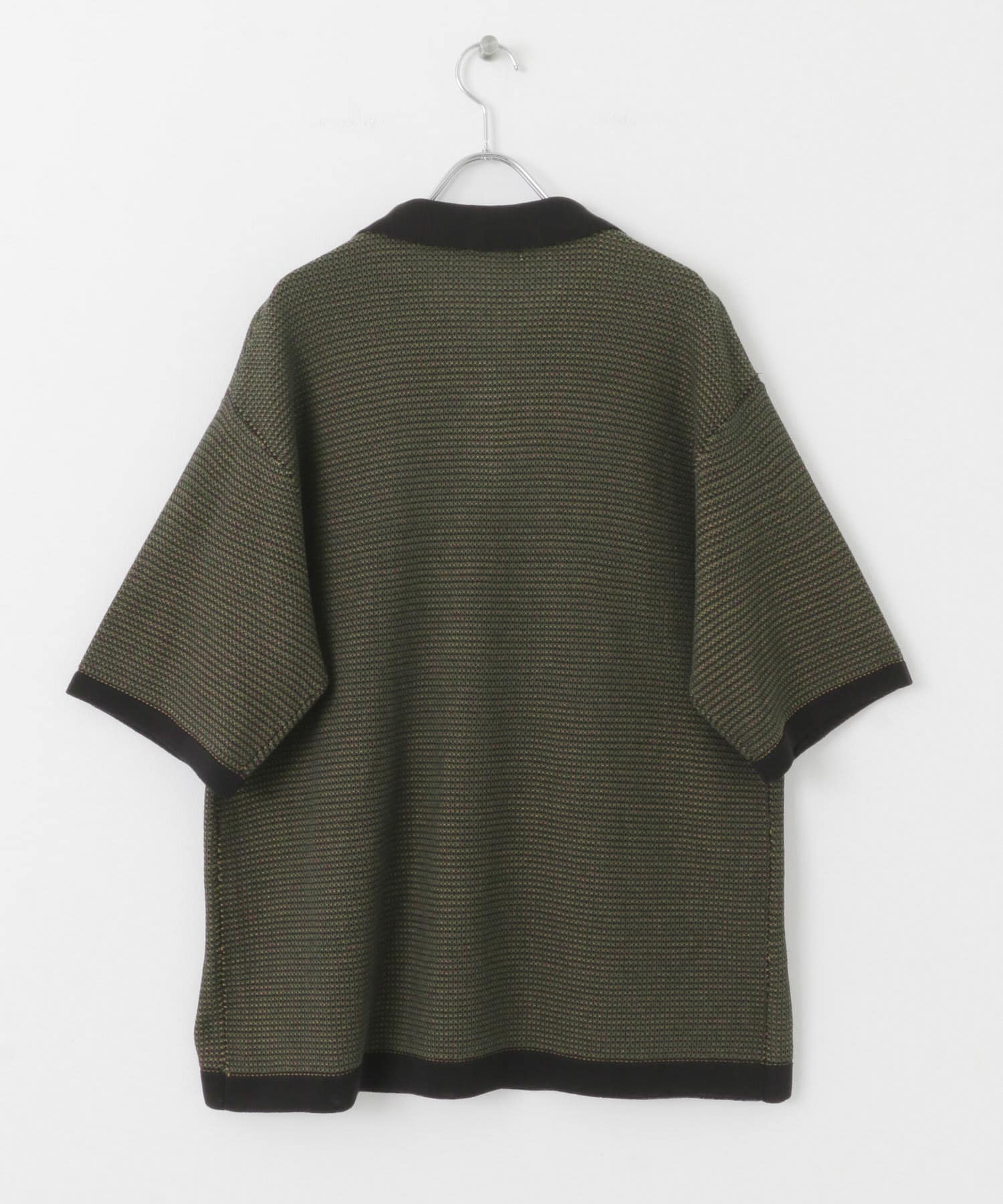 『ユニセックス』『洗濯可』ミックススキッパーニット OLIVE M