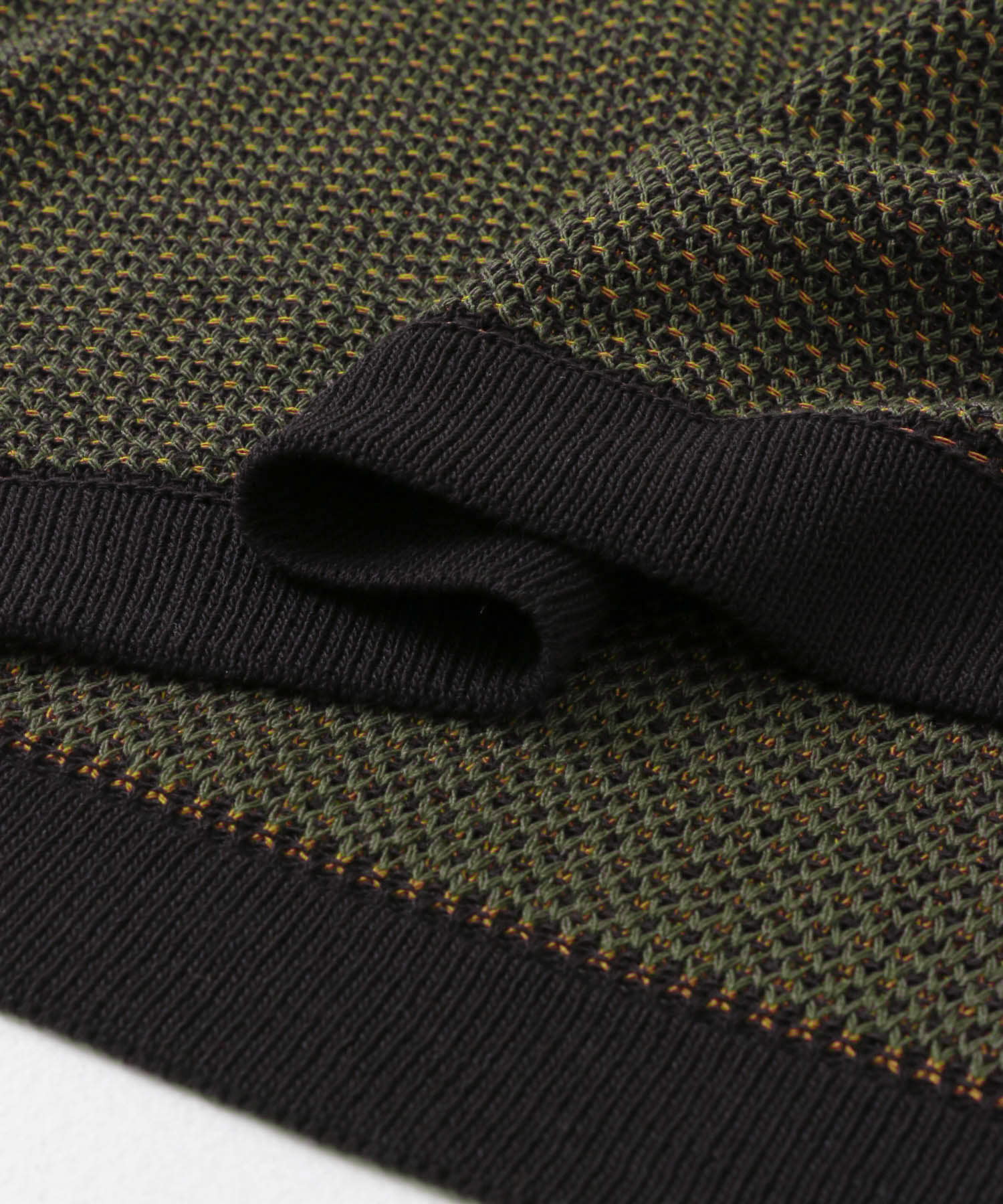 『ユニセックス』『洗濯可』ミックススキッパーニット OLIVE M