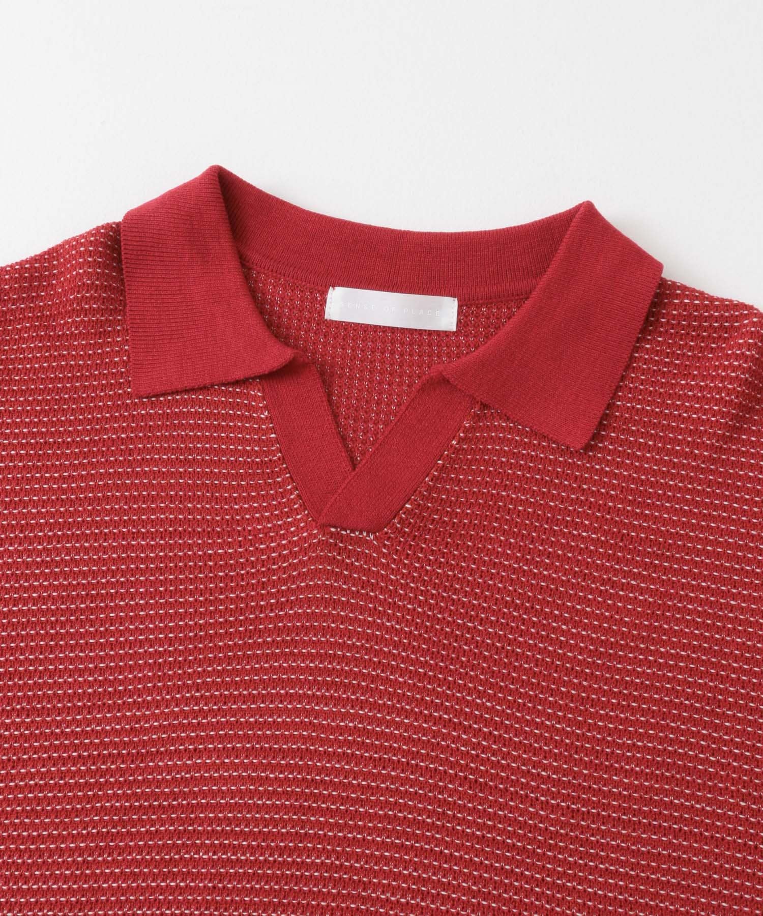 『ユニセックス』『洗濯可』ミックススキッパーニット RED M