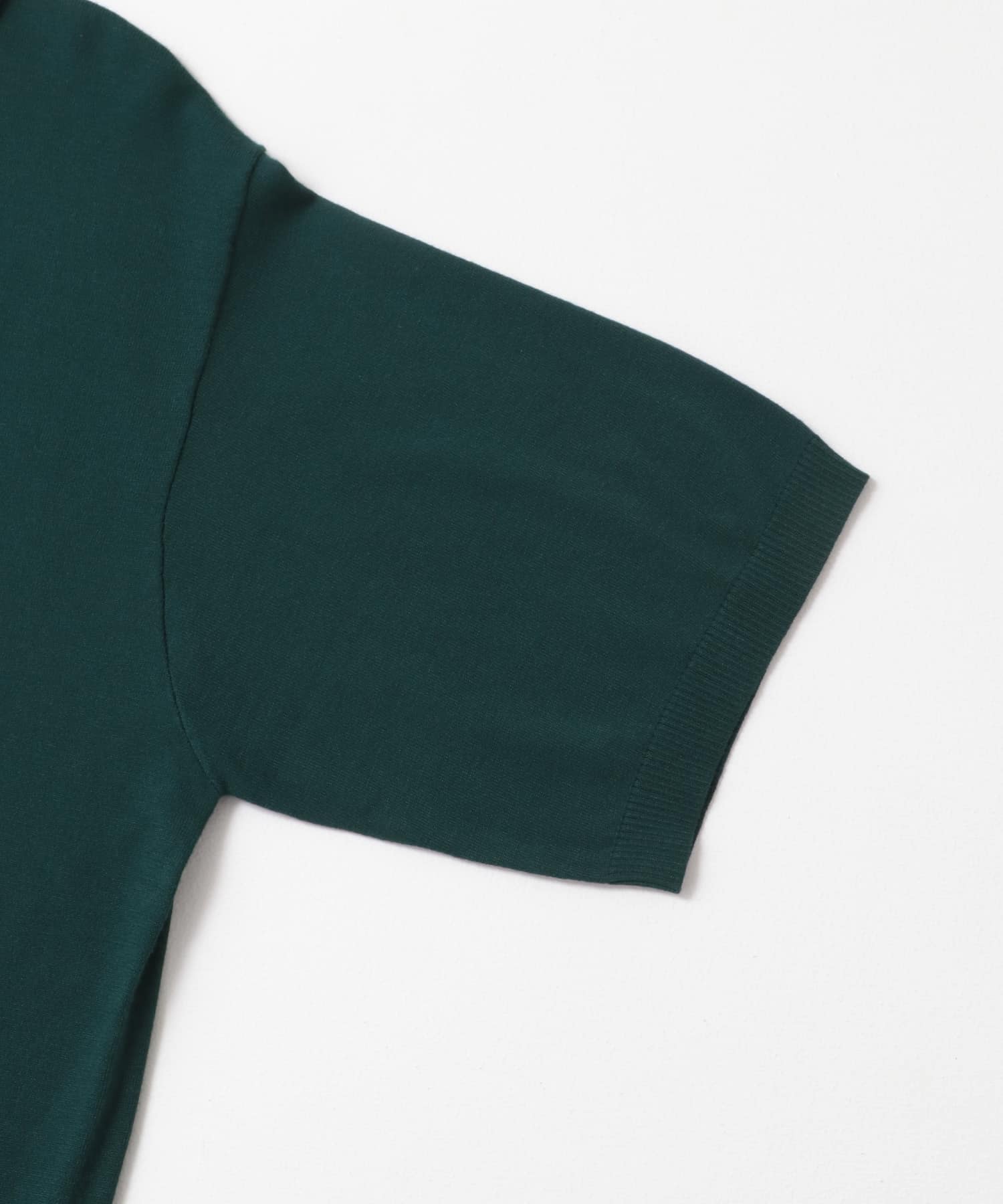 『洗濯可』ストレッチニットポロショートスリーブTシャツ GREEN M