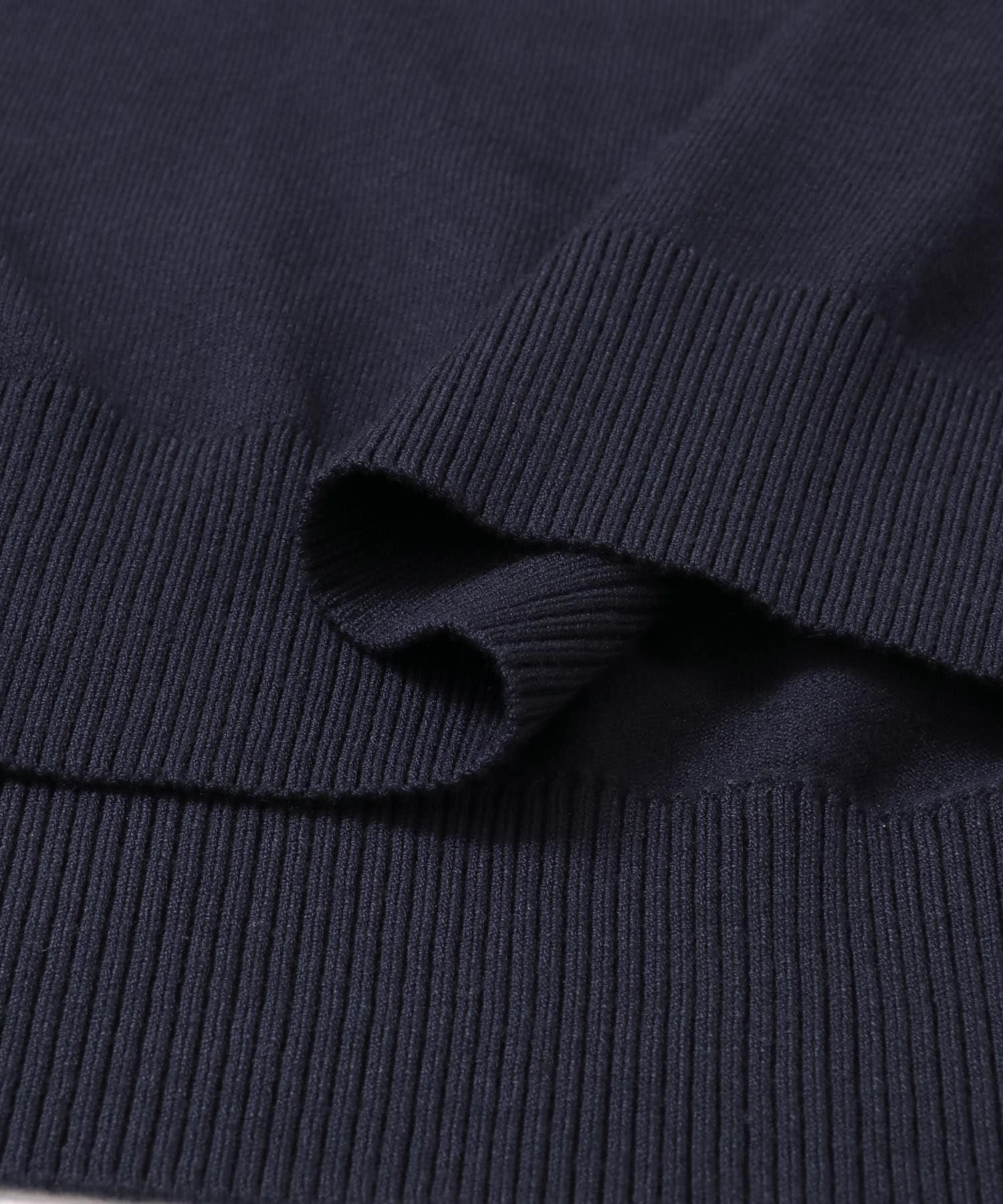 『洗濯可』ストレッチニットポロショートスリーブTシャツ NAVY M