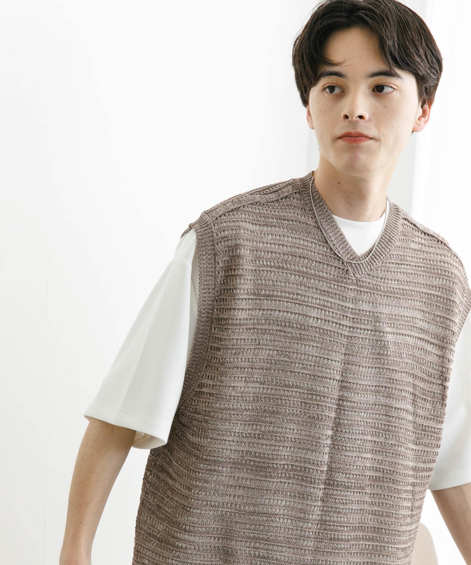 美品　DECEMBERMAY グラフィック Vネックベスト ミックスメランジVネックベスト(M BROWN): トップス｜URBAN RESEARCH