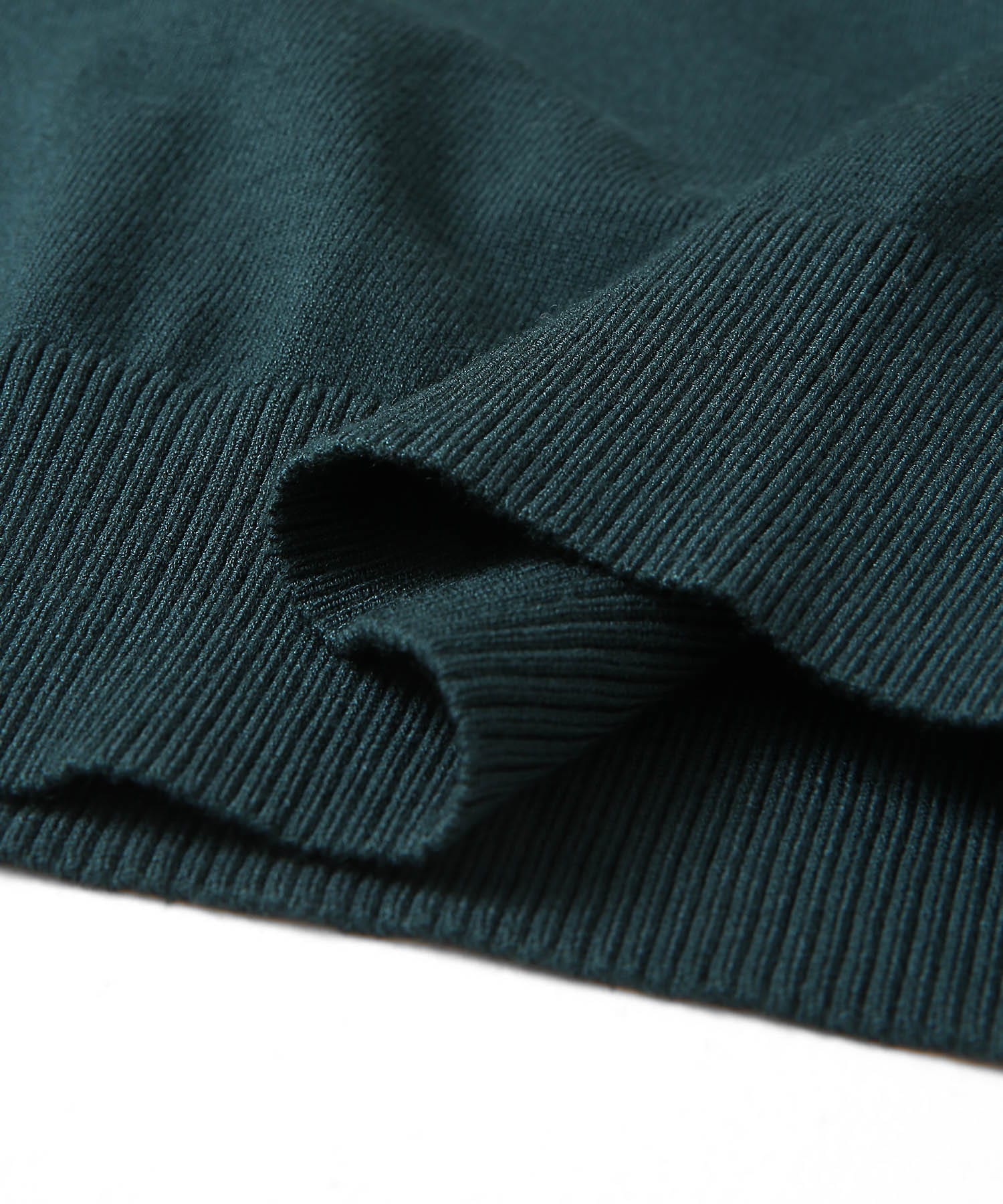 クルーネックニットショートスリーブTシャツ GREEN M