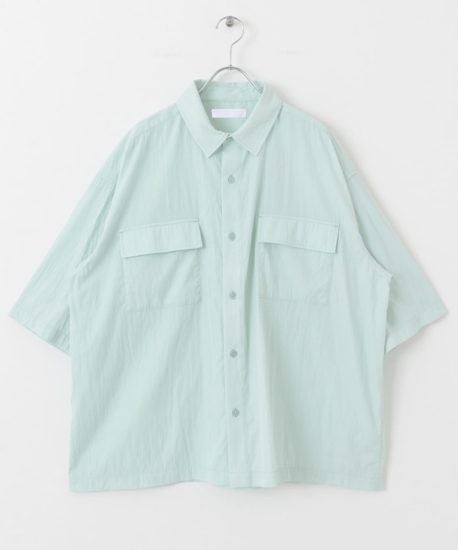 ワッシャーナイロンショートスリーブシャツ L.BLUE M