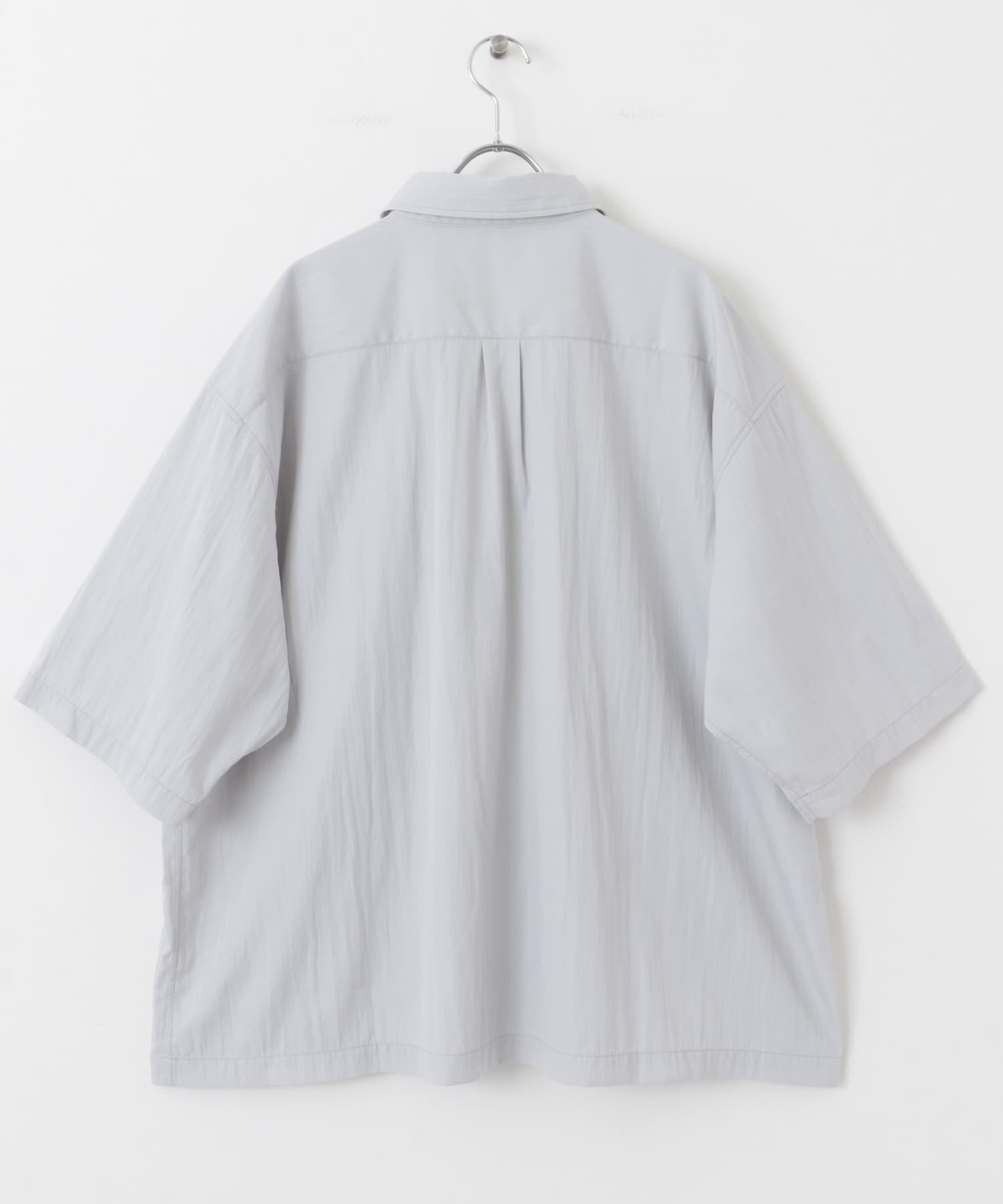 ワッシャーナイロンショートスリーブシャツ L.GRAY M