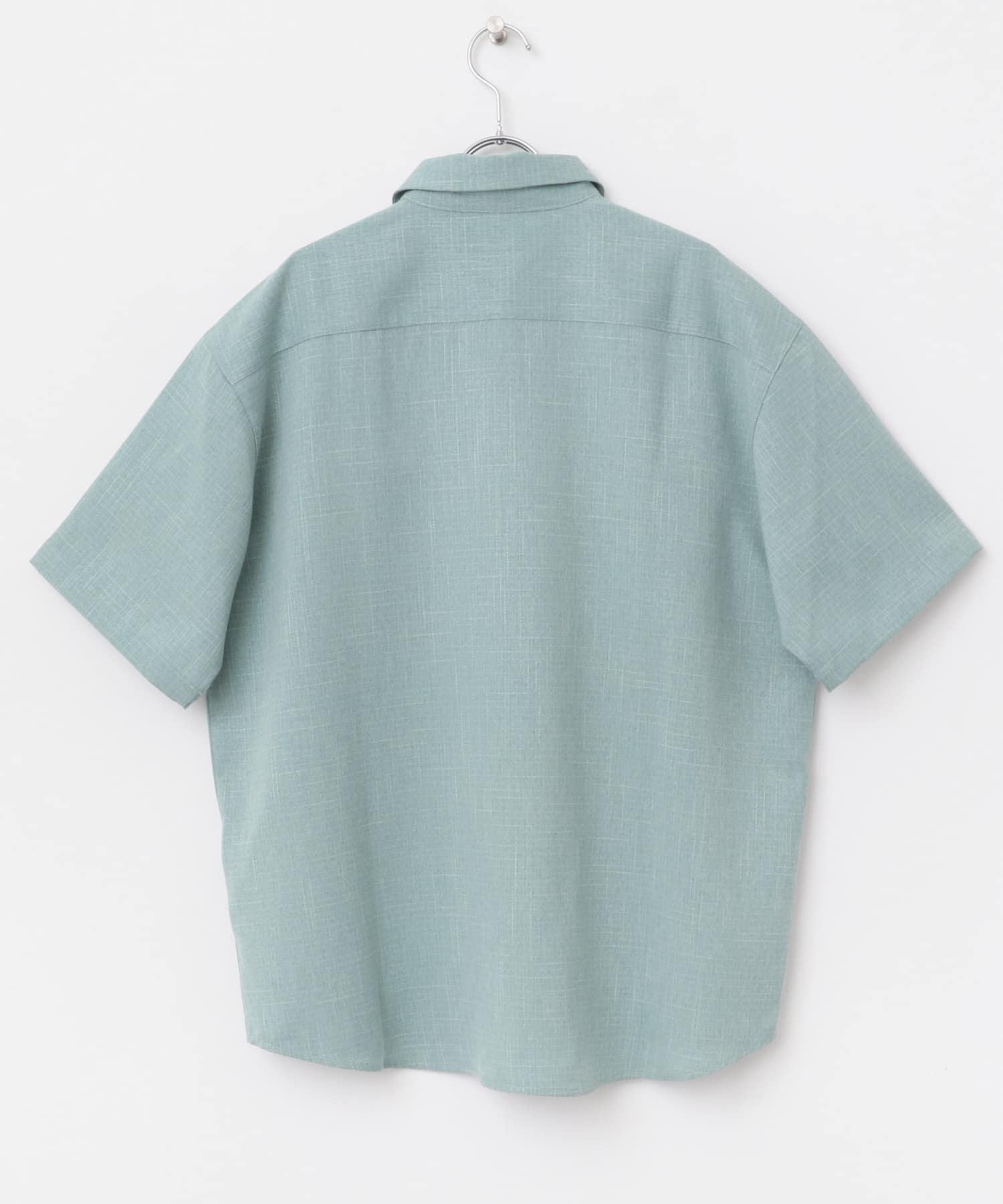 メランジレギュラーカラーショートスリーブシャツ MINT M