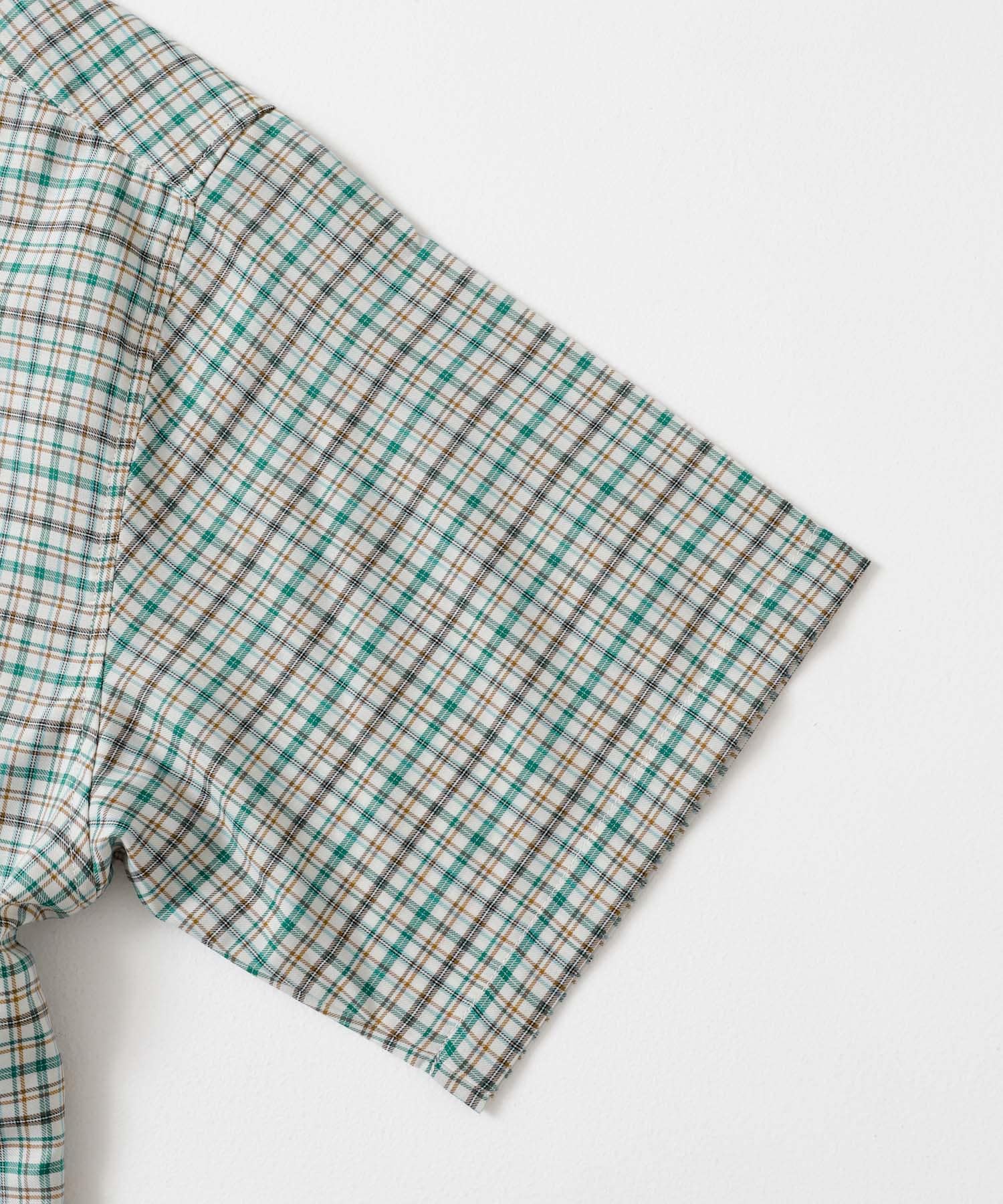 チェックオープンカラーショートスリーブシャツ L.GRAY M