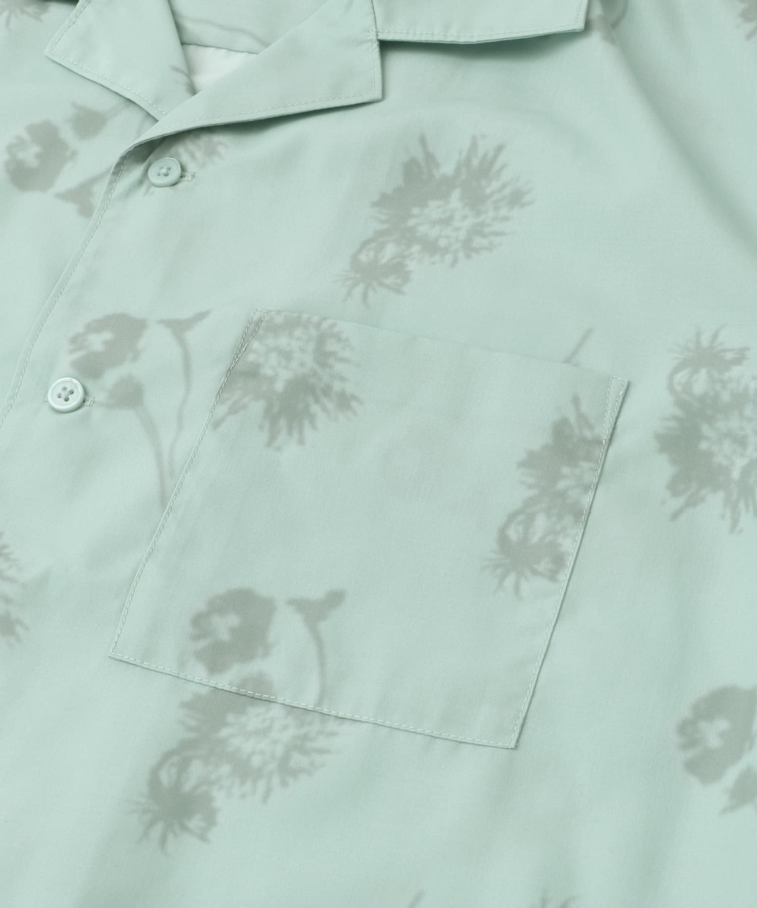 『ユニセックス』ボタニカルオープンカラーショートスリーブシャツ BLUE M