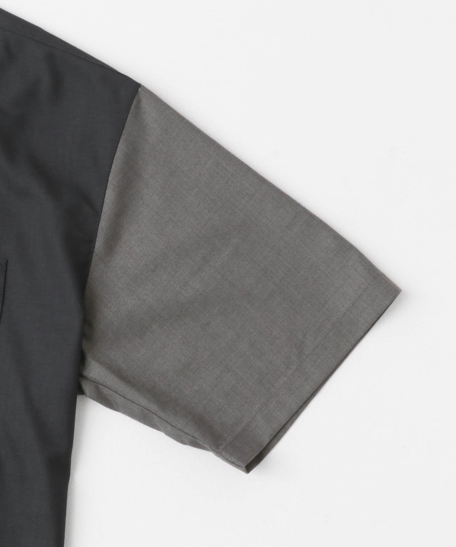 バイカラーオープンカラーショートスリーブシャツ CHARCOAL M