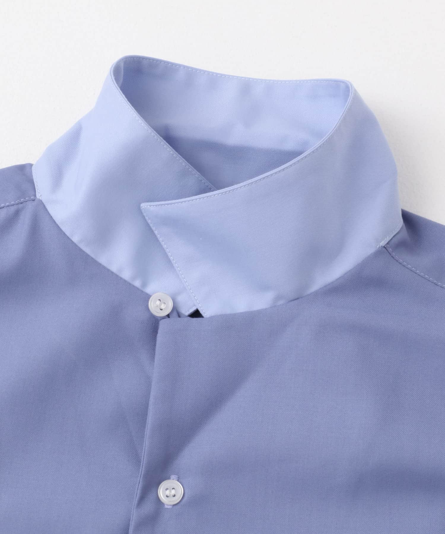 バイカラーオープンカラーショートスリーブシャツ L.BLUE M