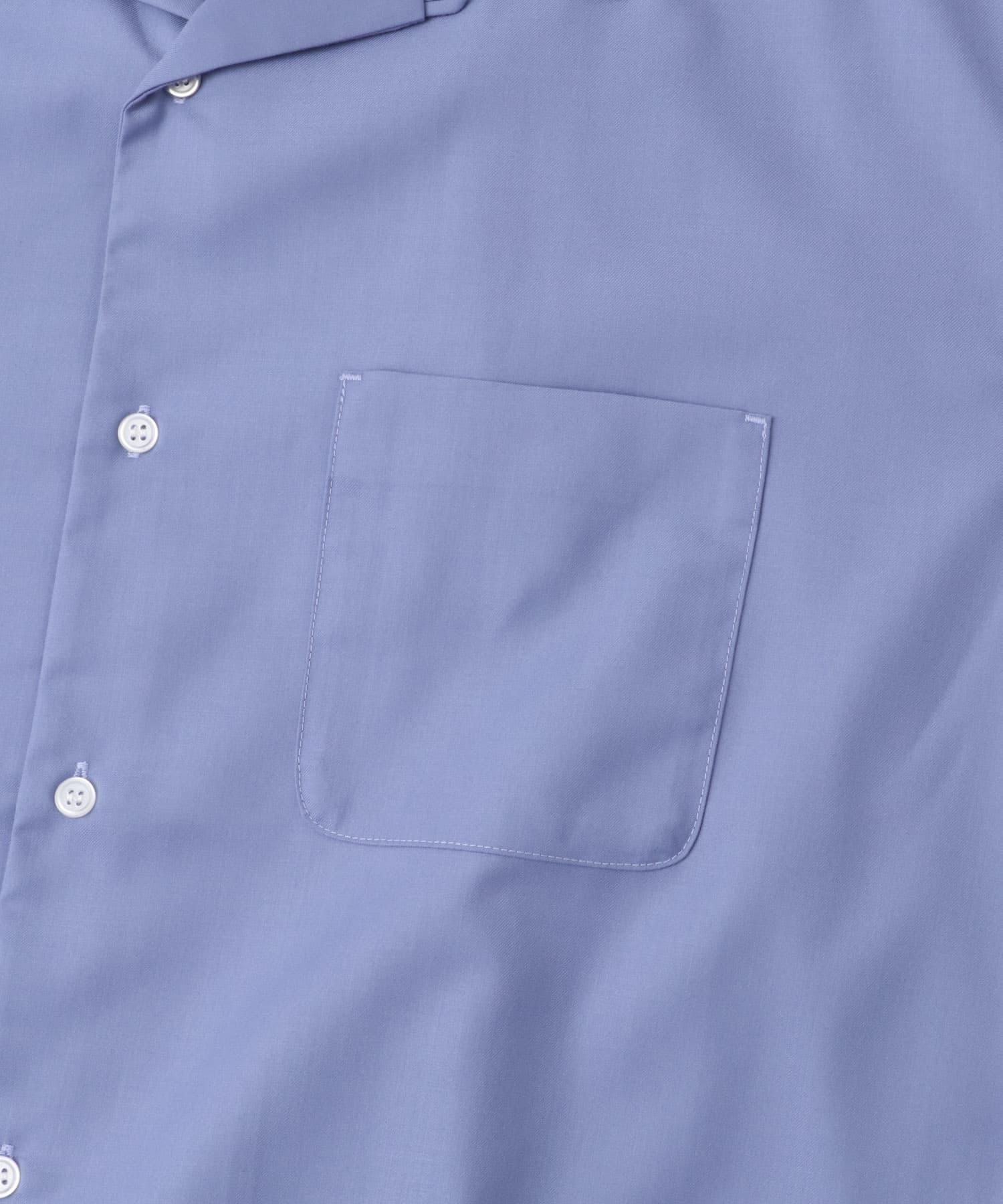 バイカラーオープンカラーショートスリーブシャツ L.BLUE M