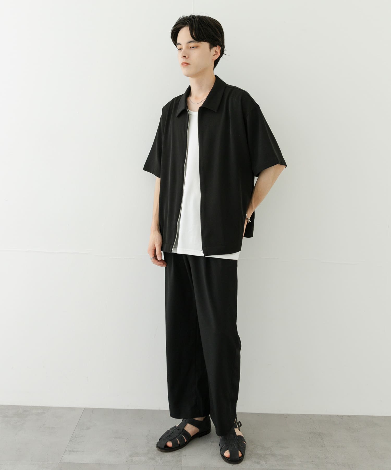 ZIPショートスリーブルーズシャツ(M BLACK): トップス｜URBAN RESEARCH