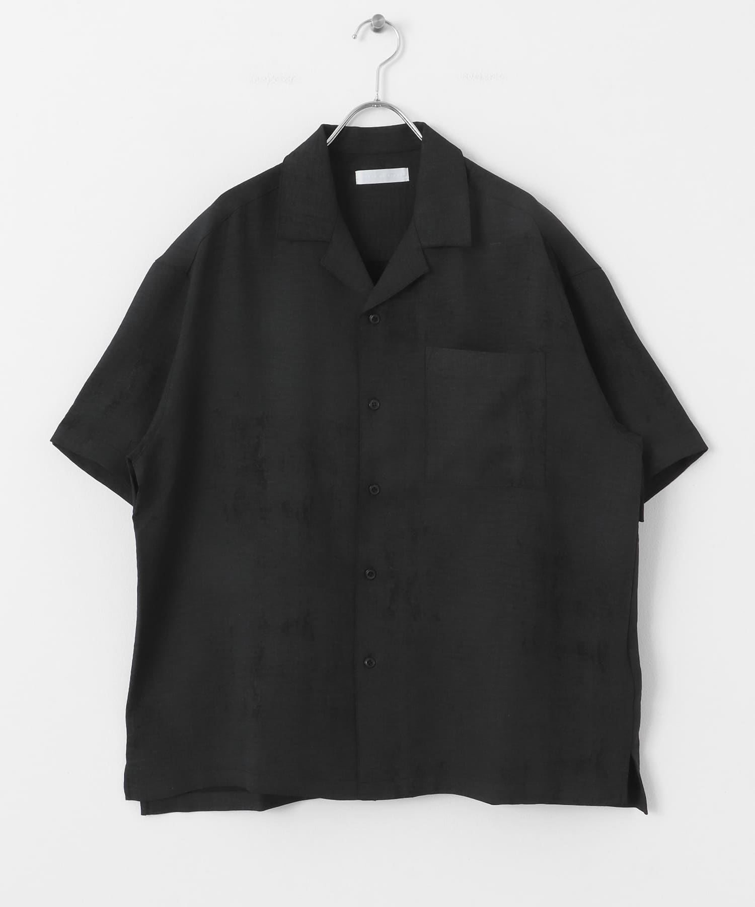 マーブルオープンカラーショートスリーブシャツ CHARCOAL M