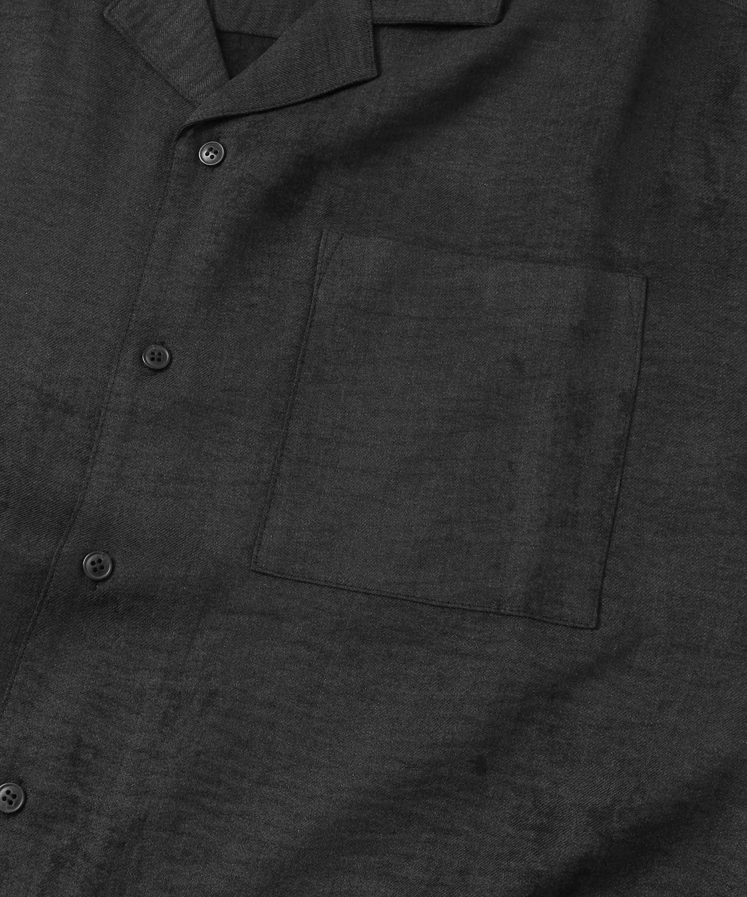 マーブルオープンカラーショートスリーブシャツ CHARCOAL M