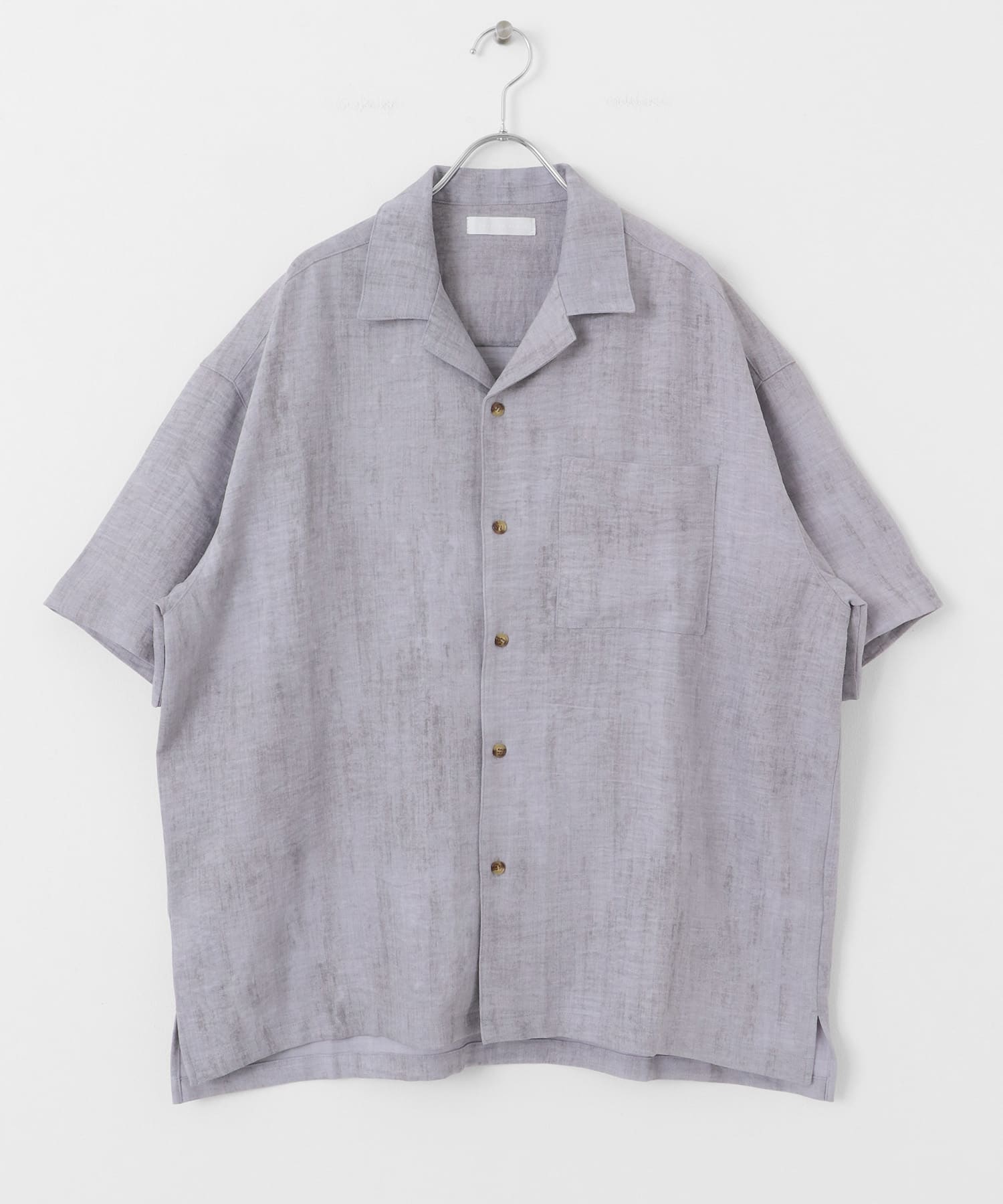 マーブルオープンカラーショートスリーブシャツ GRAY M