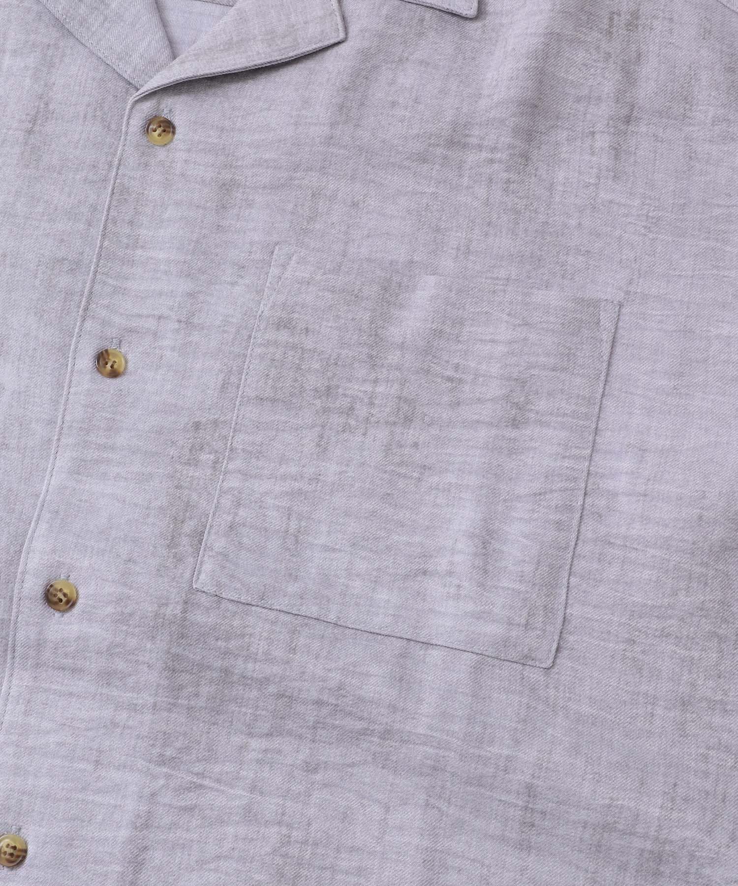 マーブルオープンカラーショートスリーブシャツ GRAY M