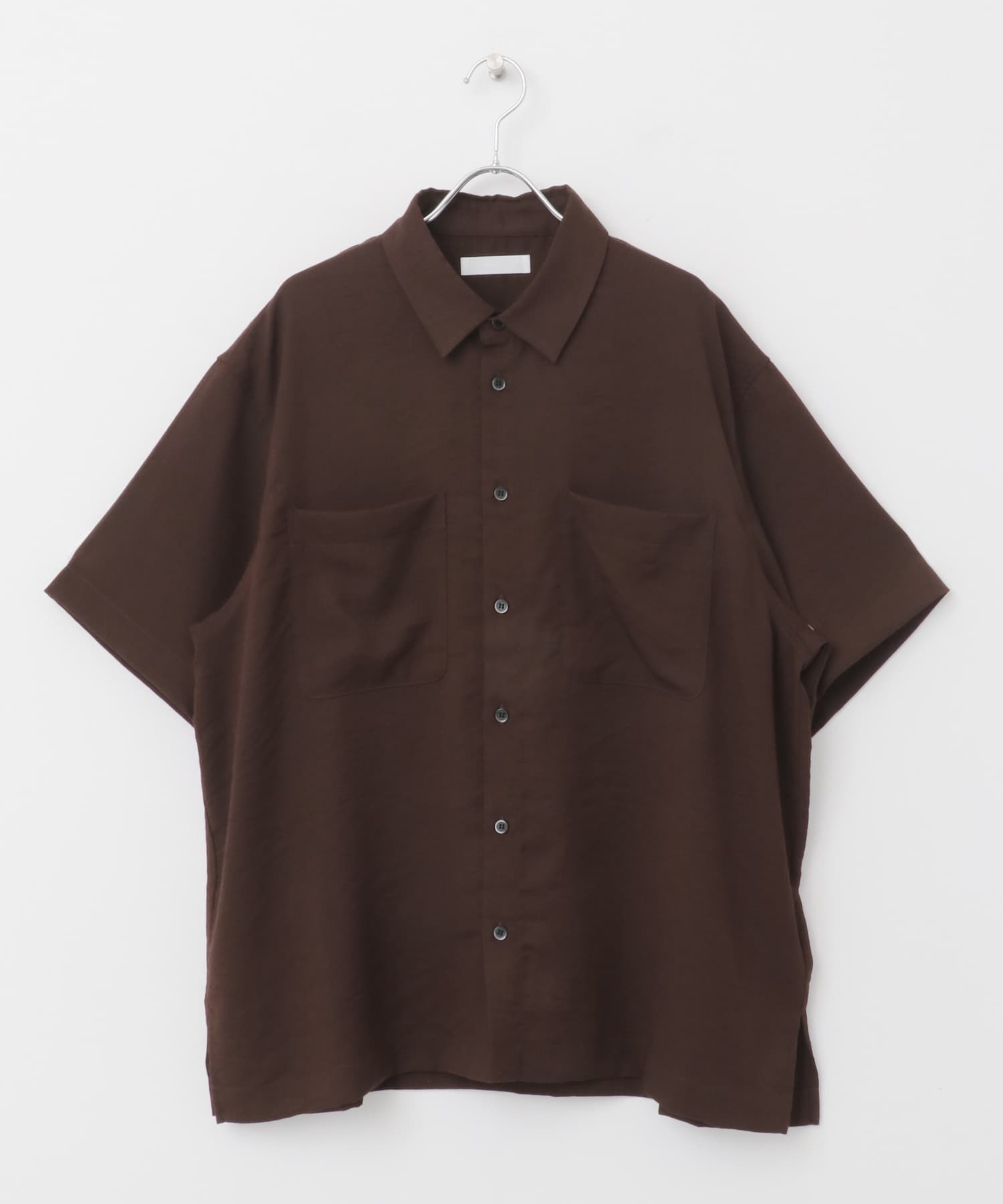 ソフトツイルWPKレギュラーカラーショートスリーブシャツ BROWN M