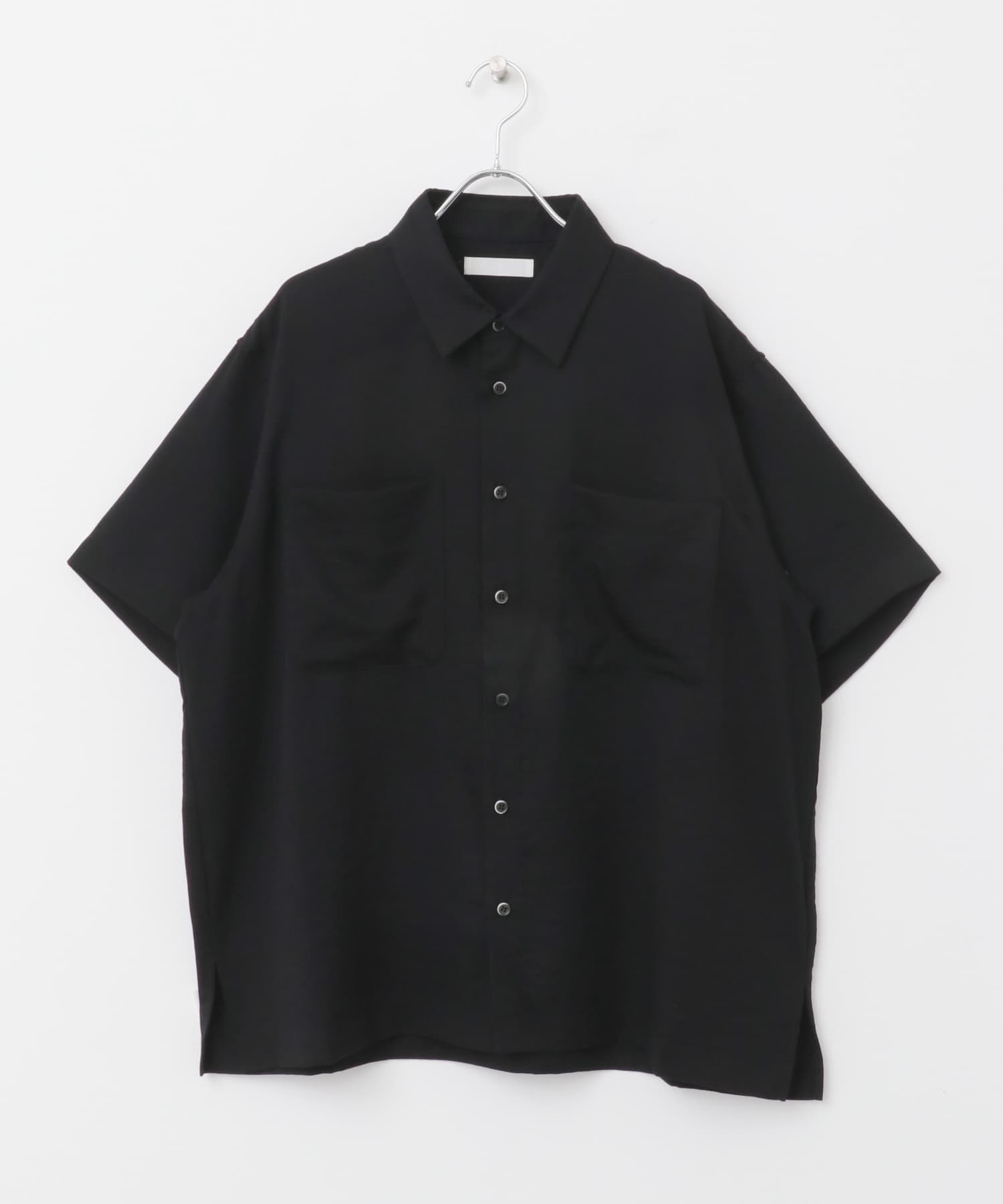 ソフトツイルWPKレギュラーカラーショートスリーブシャツ BLACK M