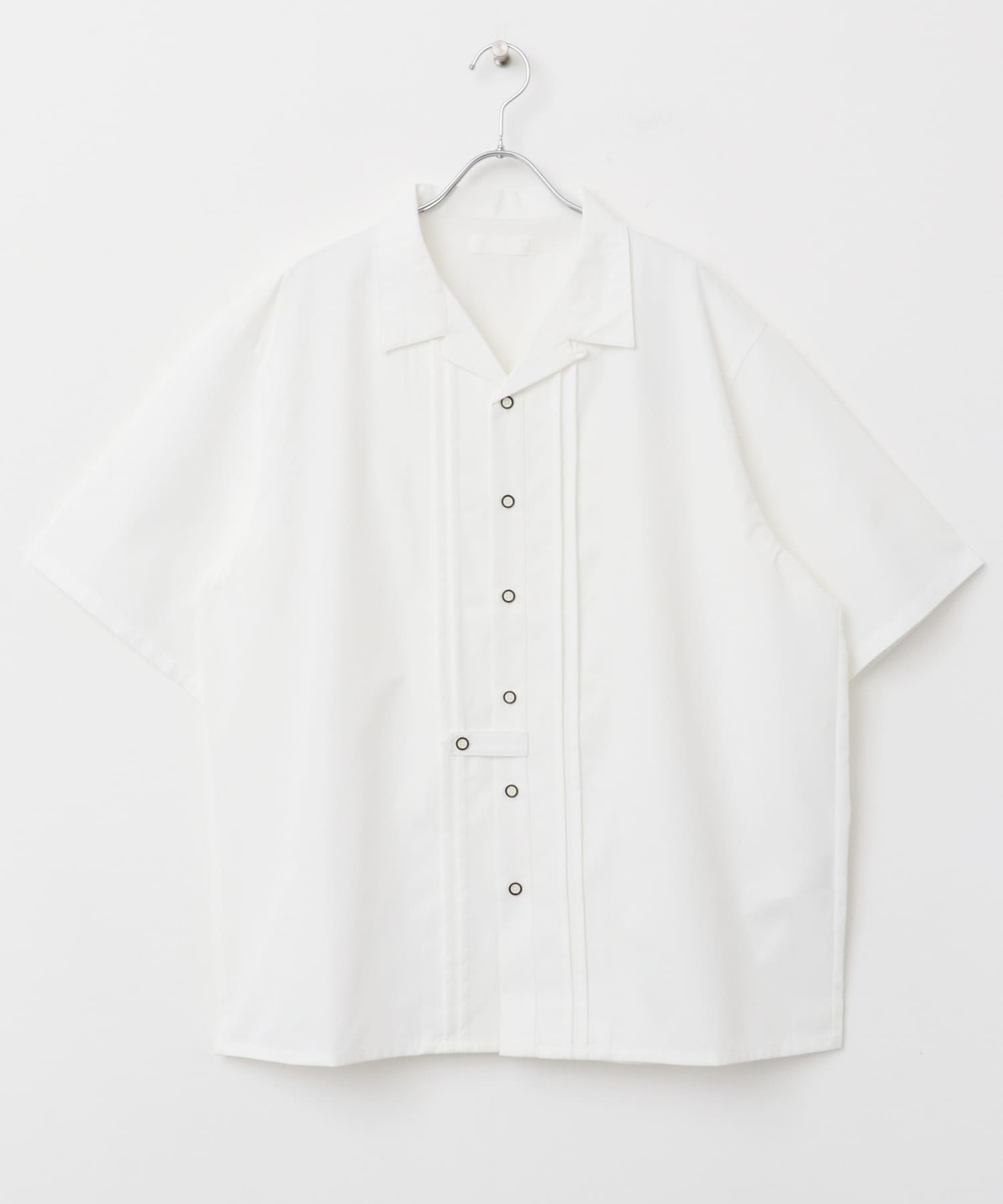 デザインオープンカラーショートスリーブシャツ WHITE M