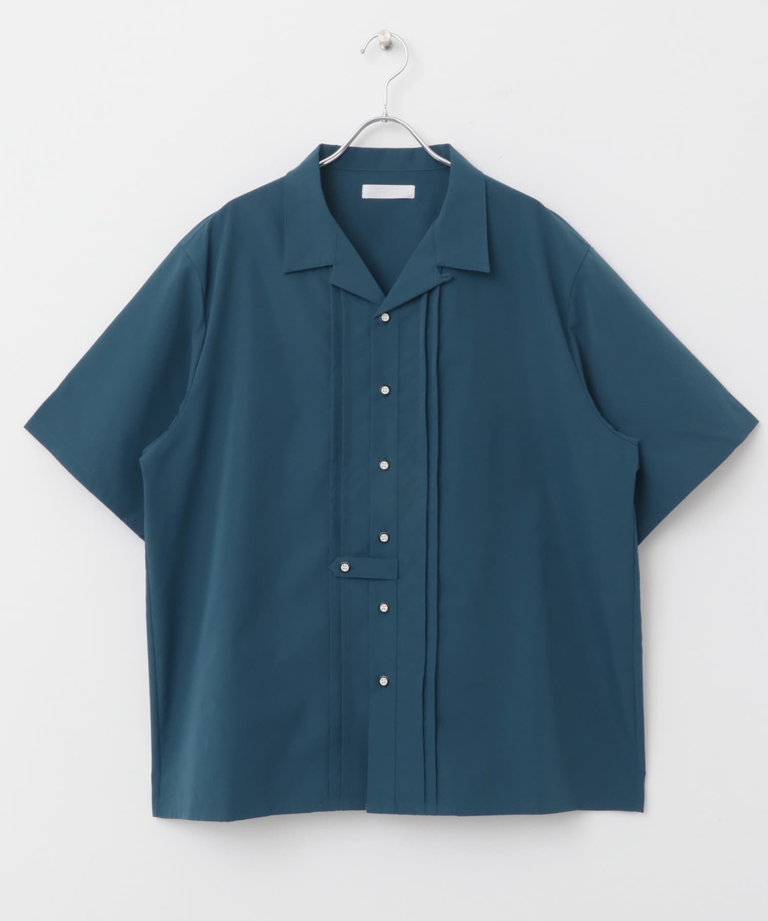 デザインオープンカラーショートスリーブシャツ BLUE M
