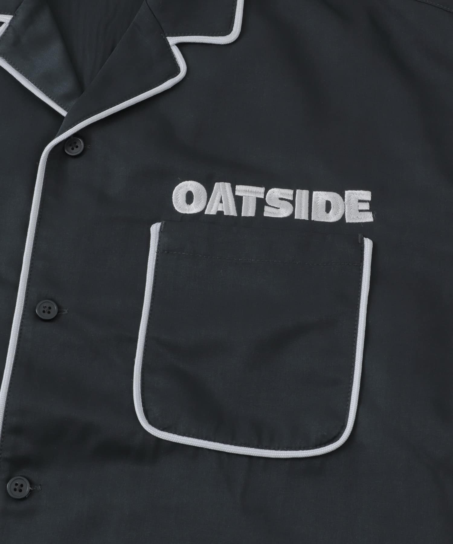 『別注』OATSIDE×SENSE OF PLACE　オープンカラーシャツ BLACK M