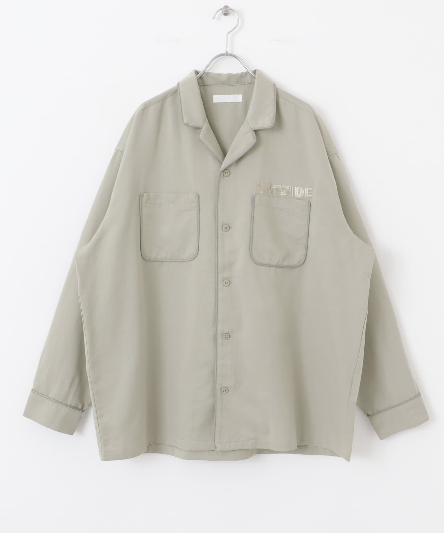 『別注』OATSIDE×SENSE OF PLACE　オープンカラーシャツ GRAY M